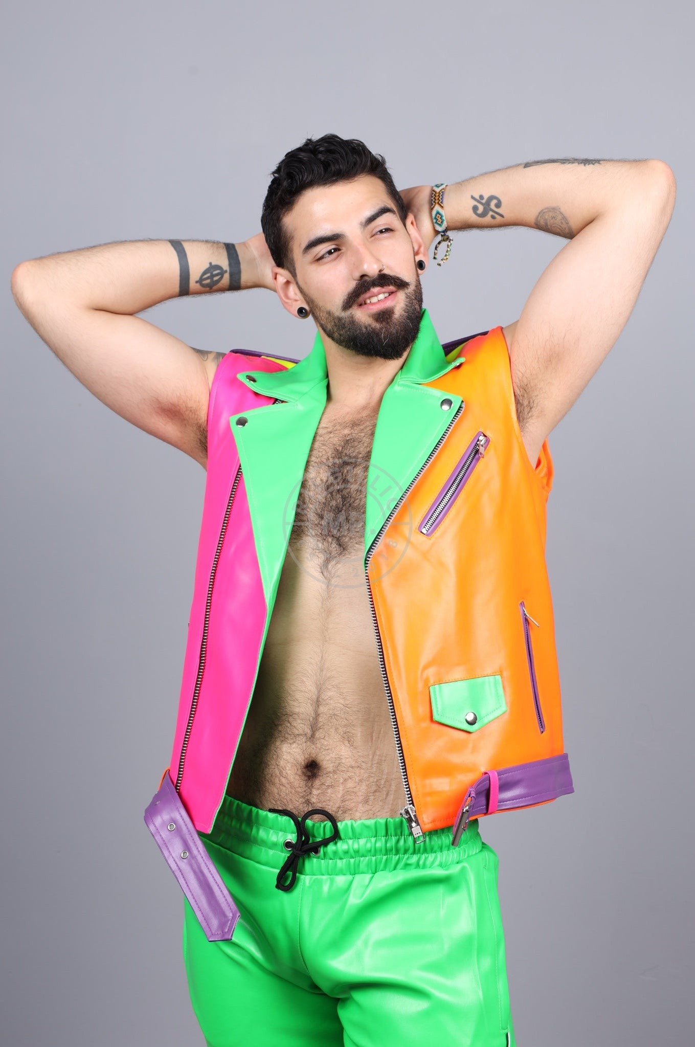 MR. Neon Sleeveless Brando Jacket at MR. Riegillio