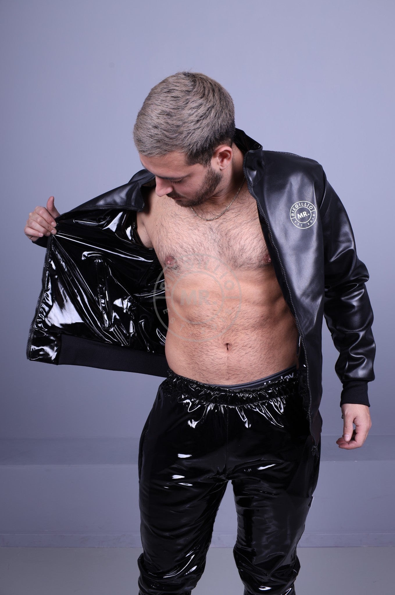 Double PVC/MR. Tracksuit Pants at MR. Riegillio