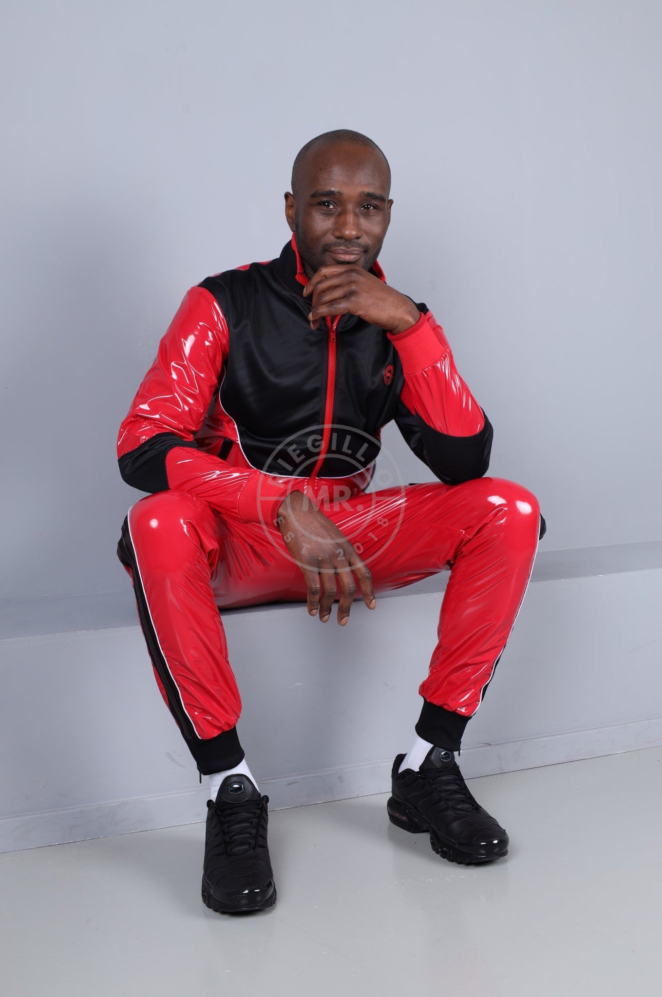 PVC 24 Tracksuit Pants - Red at MR. Riegillio