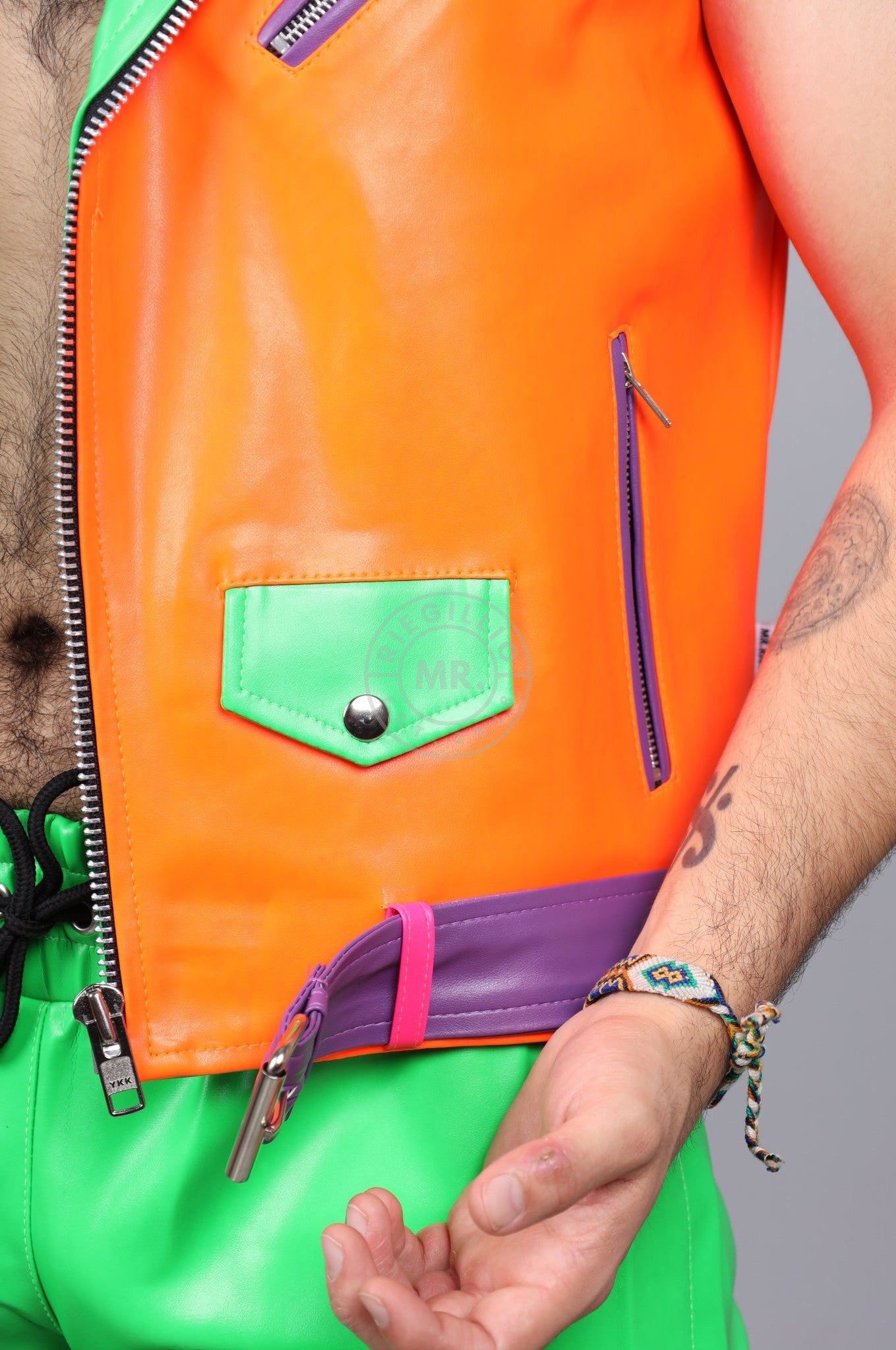 MR. Neon Sleeveless Brando Jacket at MR. Riegillio