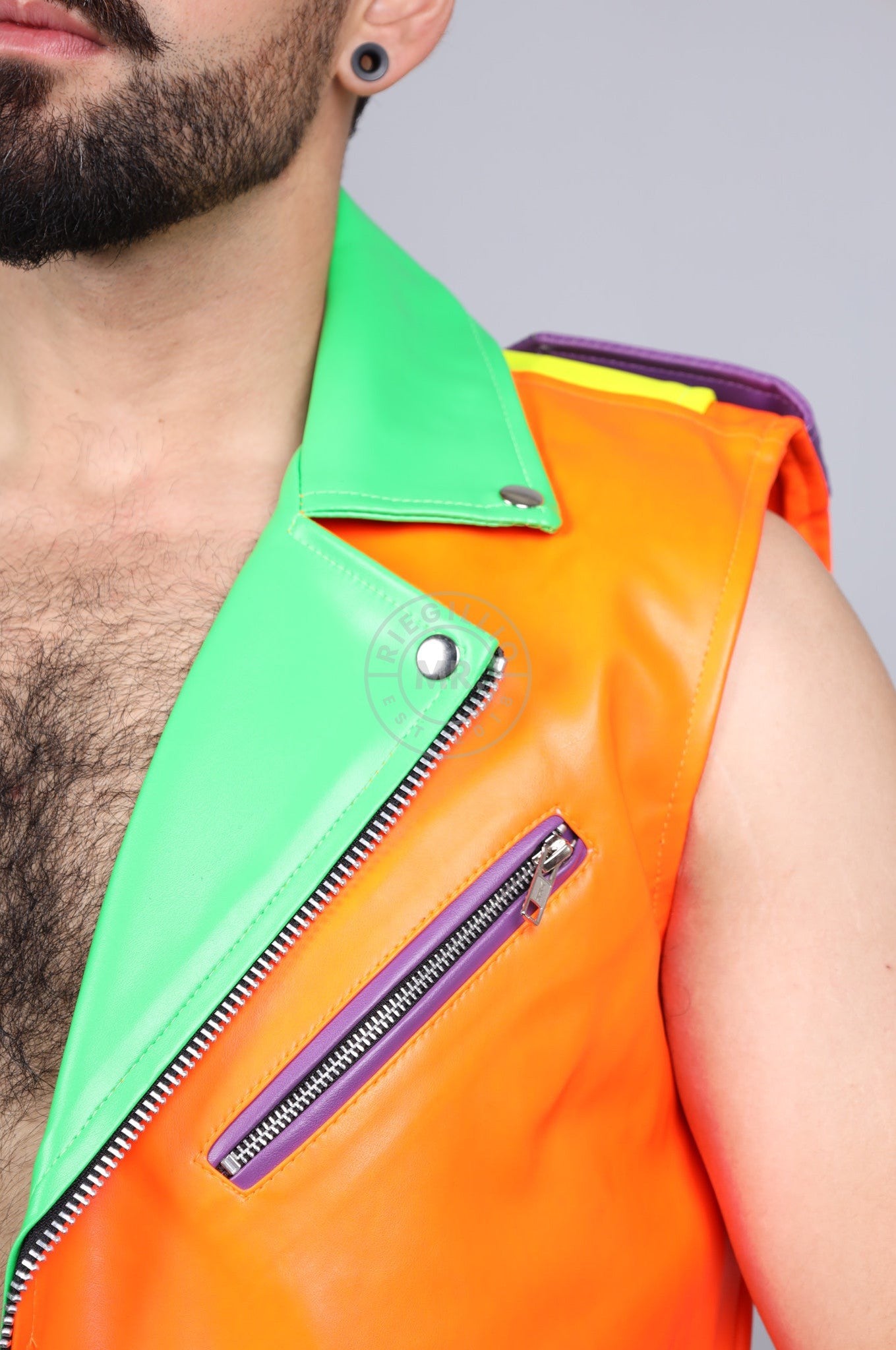 MR. Neon Sleeveless Brando Jacket at MR. Riegillio
