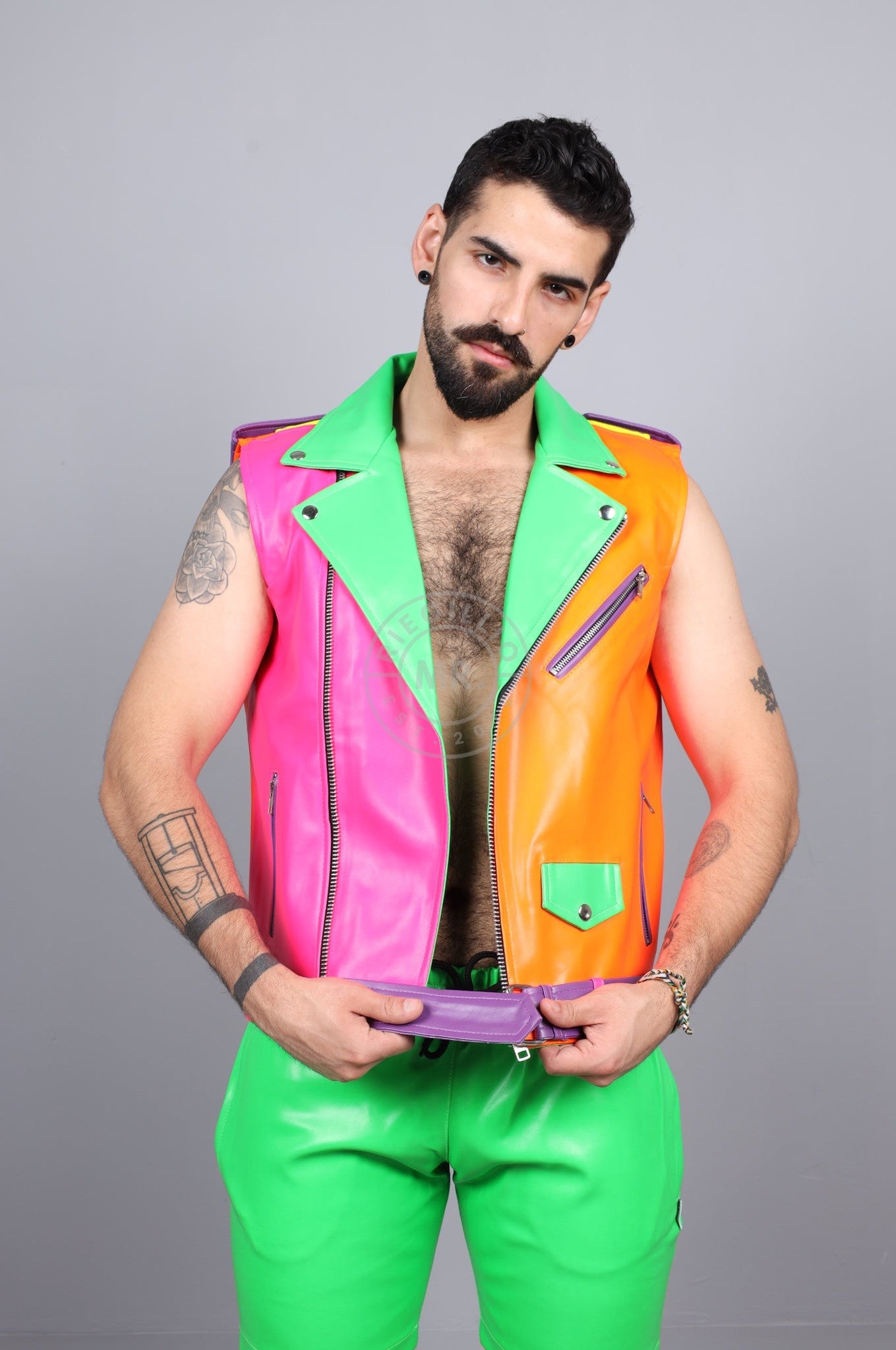 MR. Neon Sleeveless Brando Jacket at MR. Riegillio