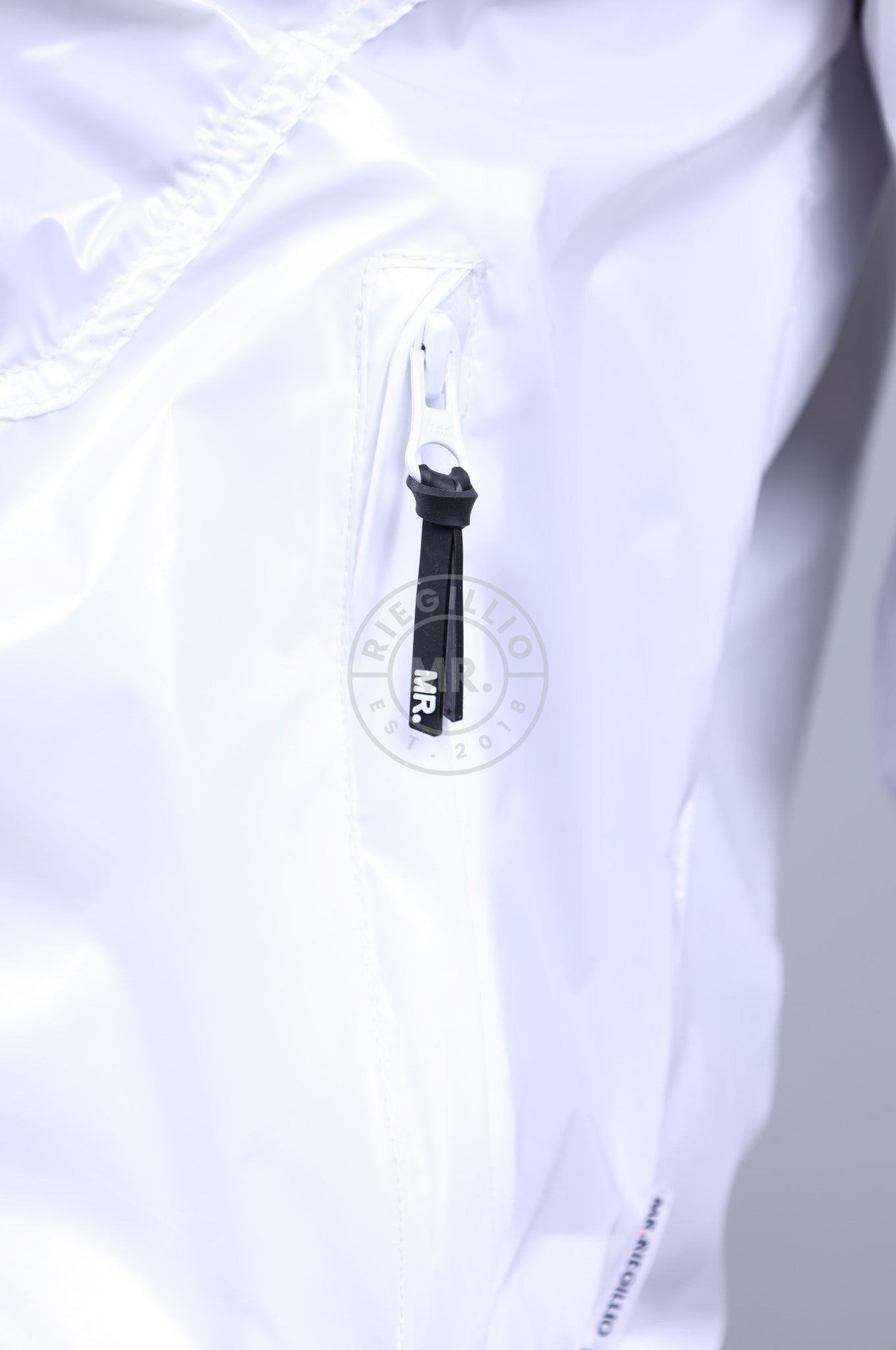 Shiny Nylon 24 Tracksuit Jacket - White at MR. Riegillio