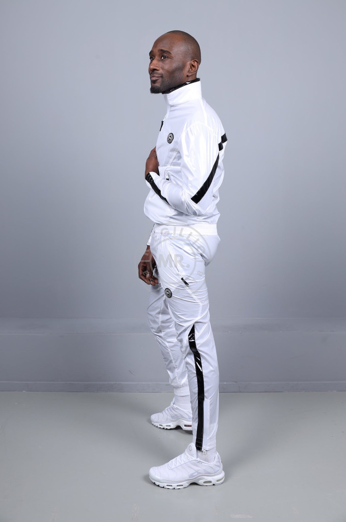 Shiny Nylon 24 Tracksuit Pants - White at MR. Riegillio