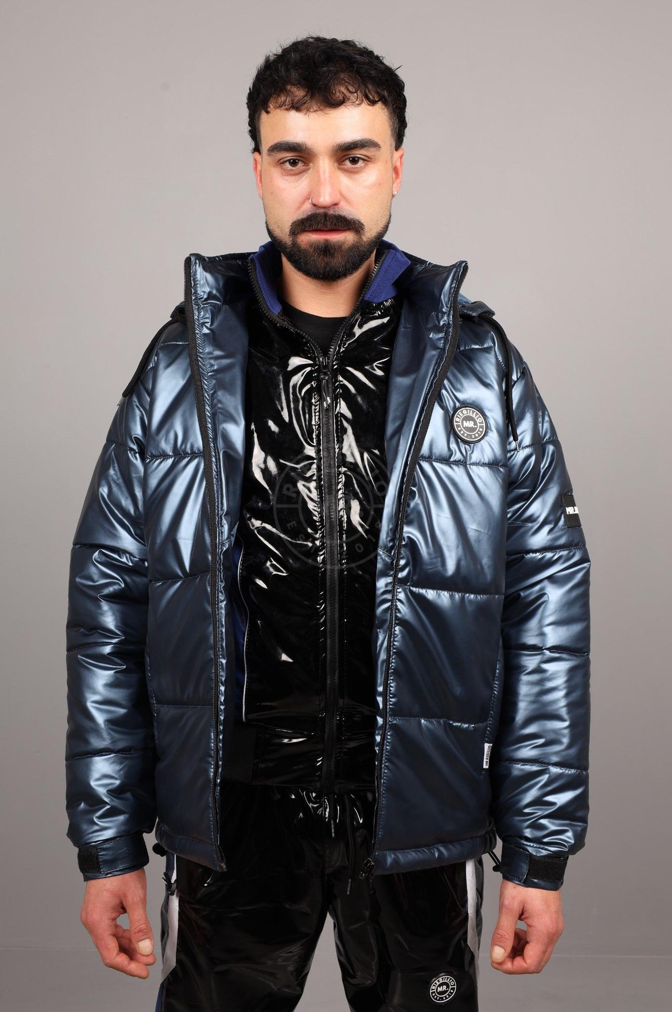 PVC Puffer Jacket - Metallic Blue at MR. Riegillio