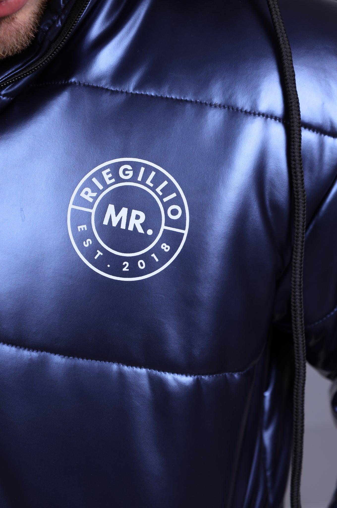 PVC Puffer Jacket - Metallic Blue at MR. Riegillio