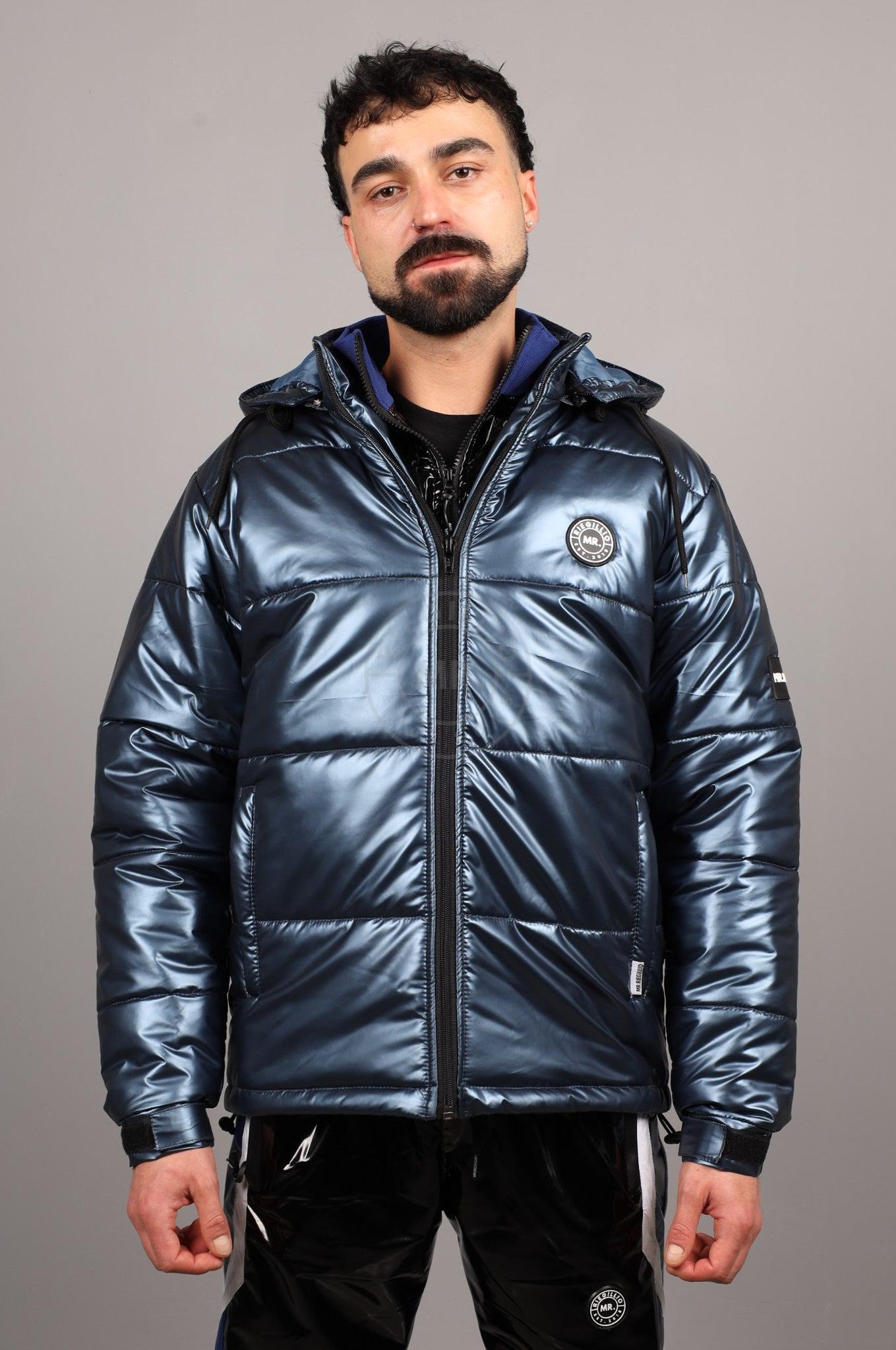PVC Puffer Jacket - Metallic Blue at MR. Riegillio
