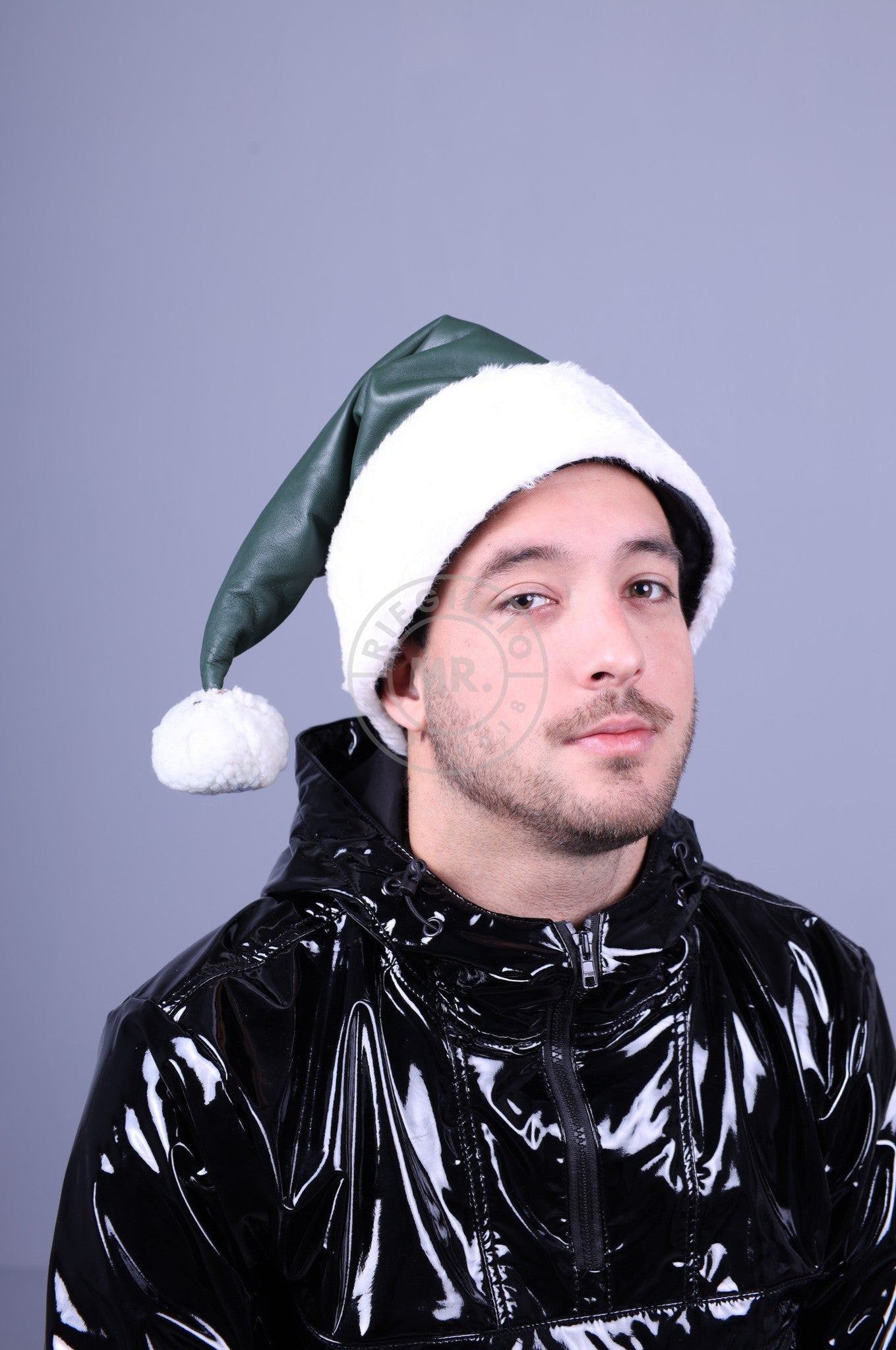 Leather Christmas Hat - Dark Green