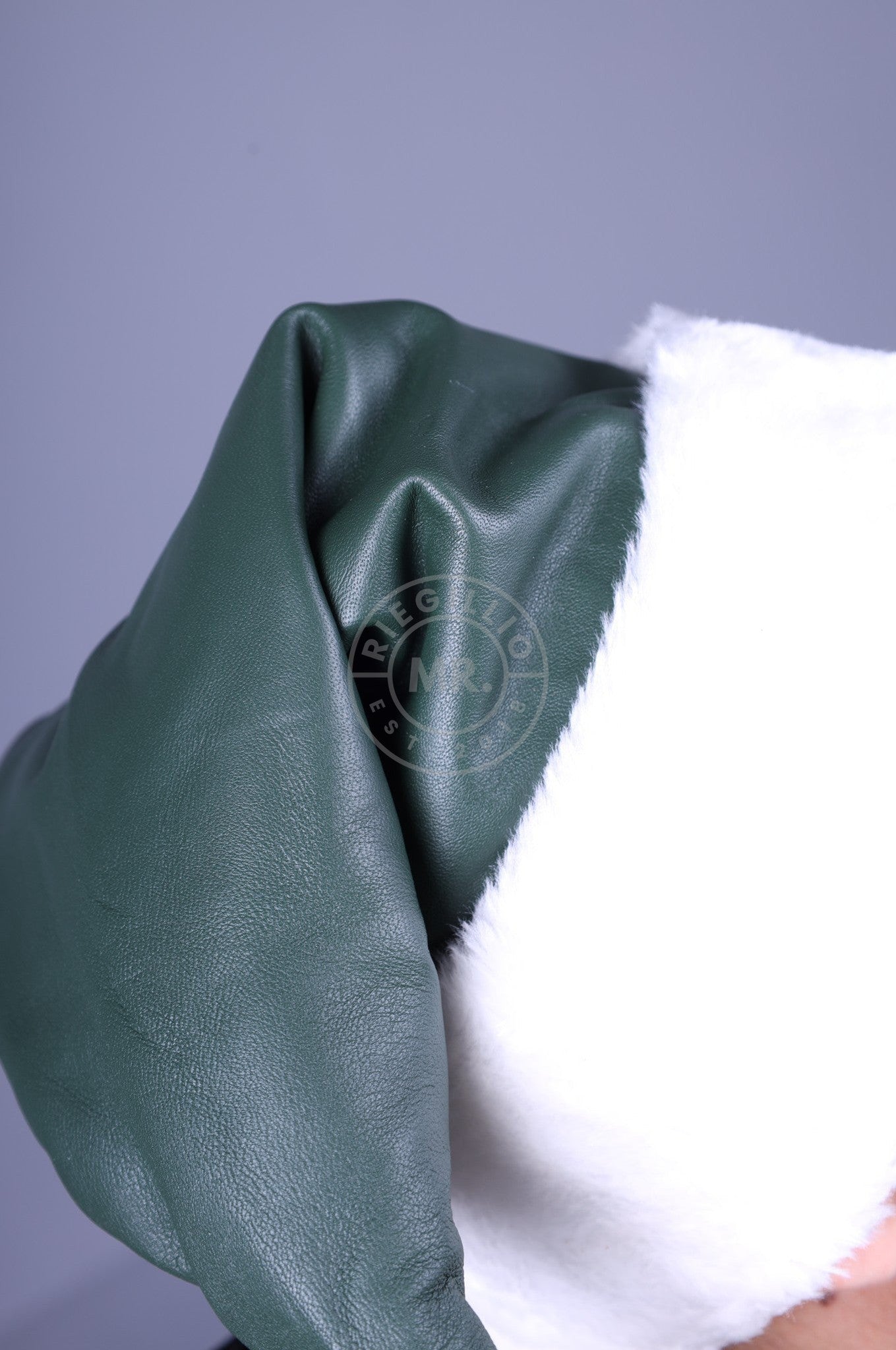 Leather Christmas Hat - Dark Green