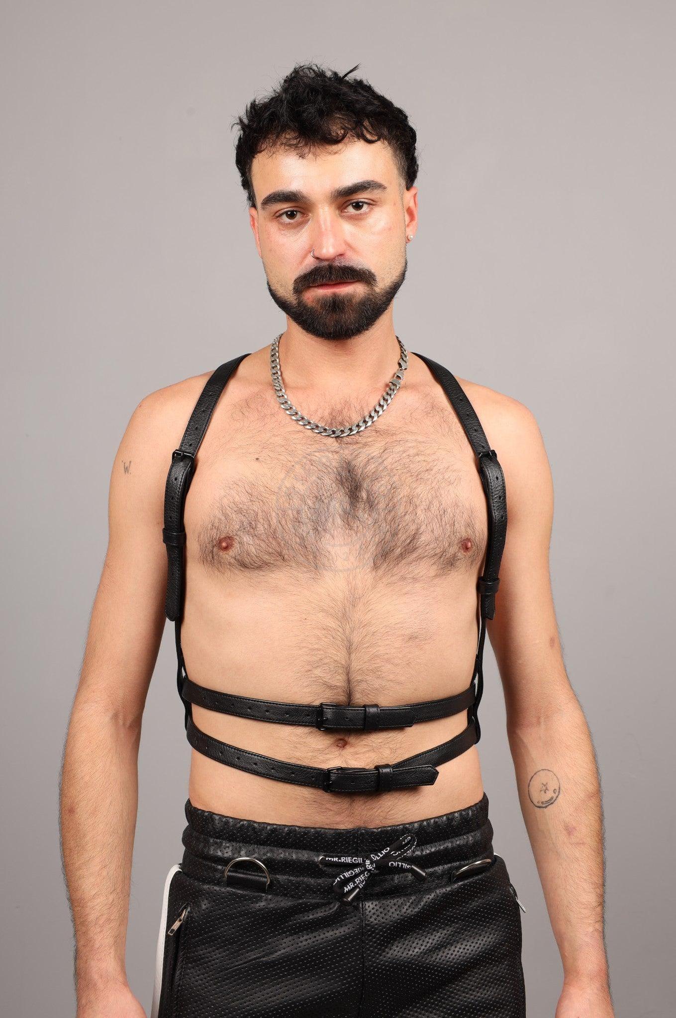 Slim Body Leather Harness - Black at MR. Riegillio