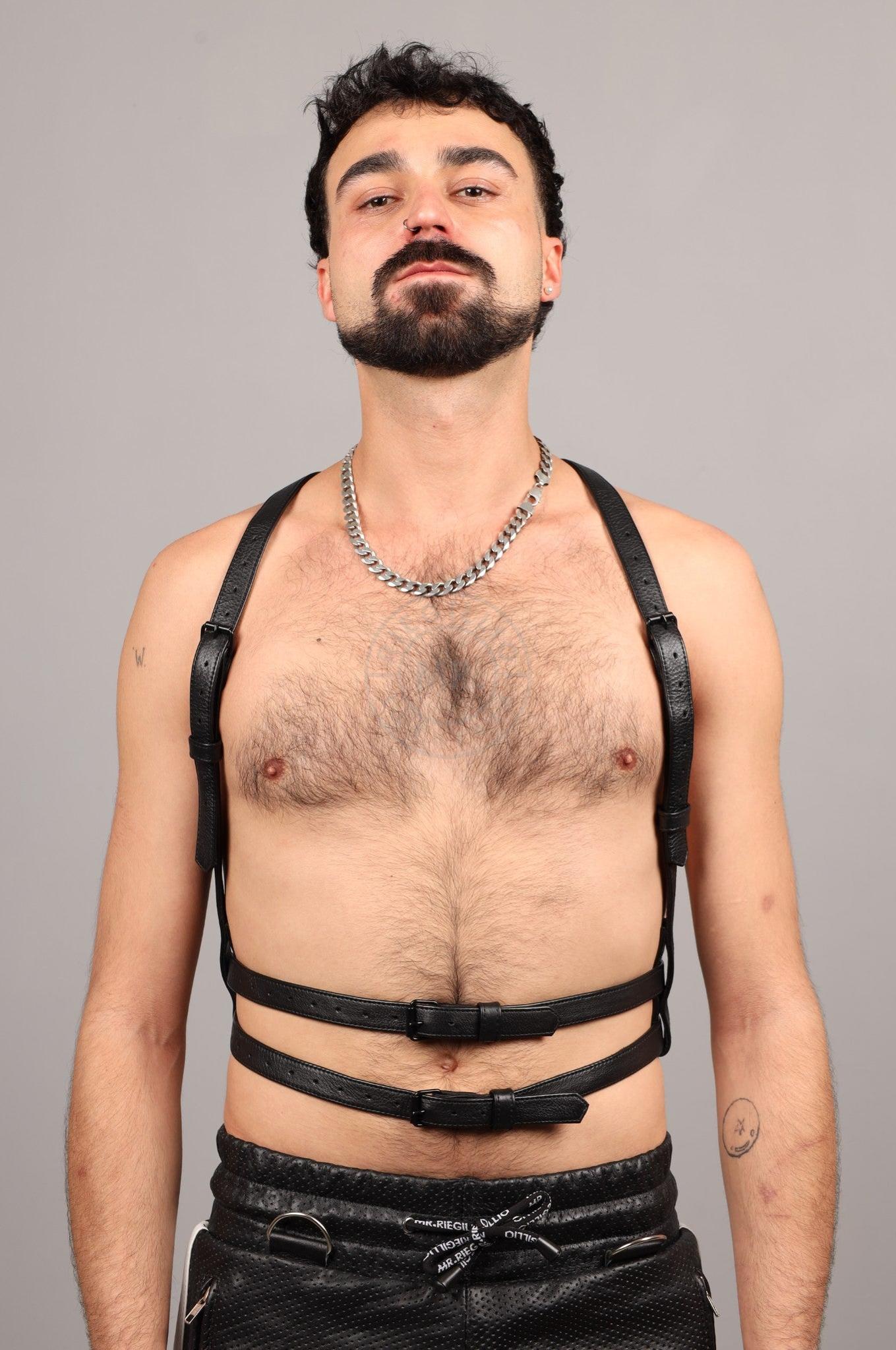 Slim Body Leather Harness - Black at MR. Riegillio