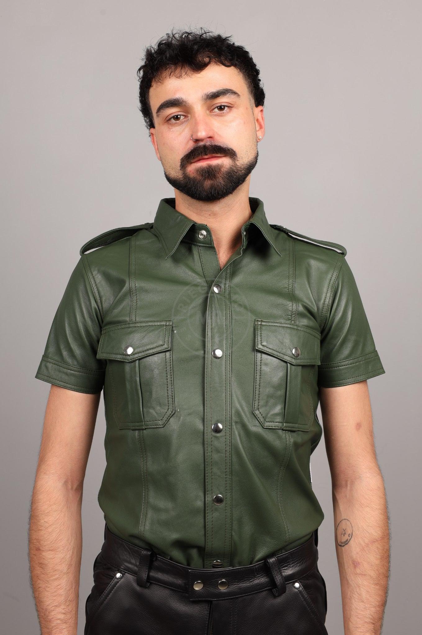 Green Leather Shirt at MR. Riegillio
