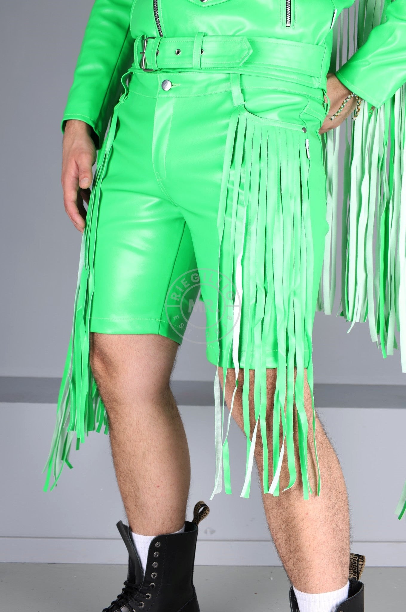 MR. Fringe Pocket Short - Neon Green at MR. Riegillio