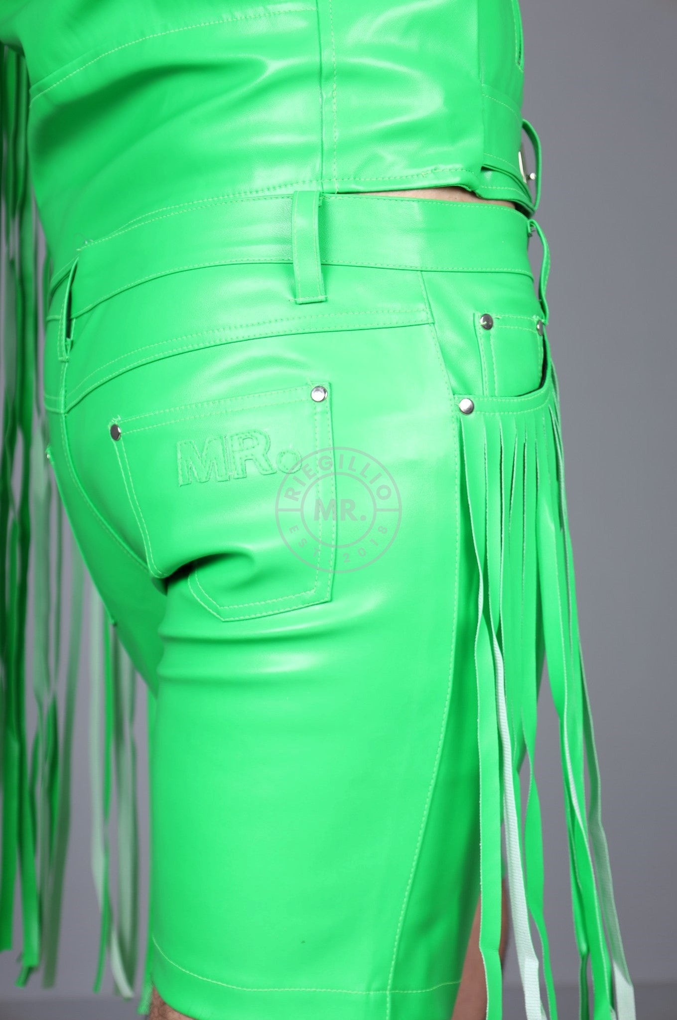 MR. Fringe Pocket Short - Neon Green at MR. Riegillio