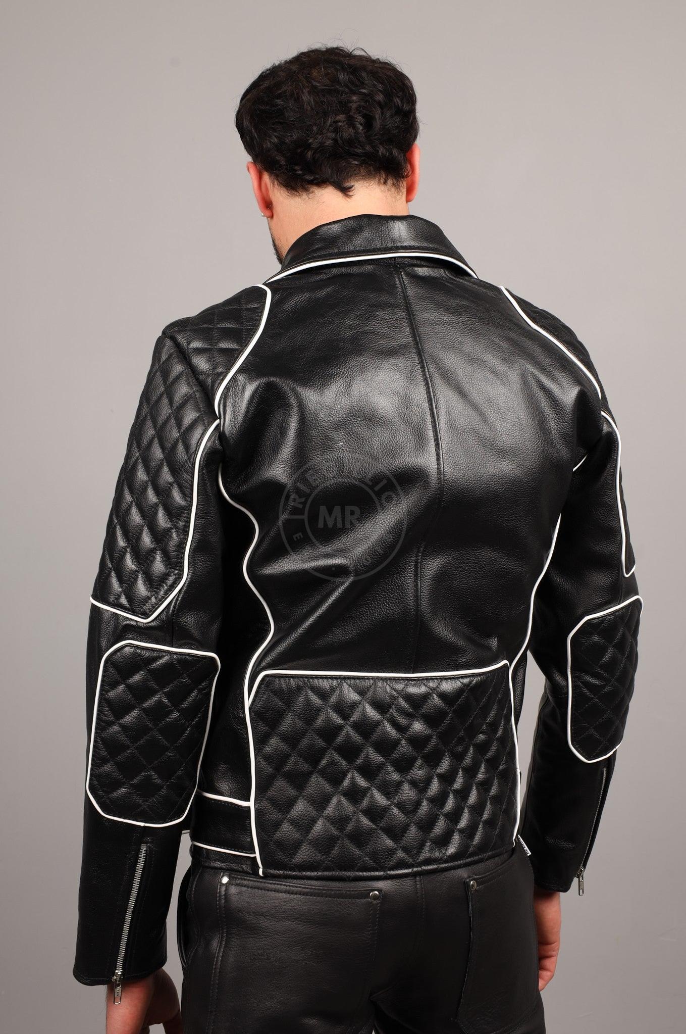 Leather Brando Jacket - White Piping at MR. Riegillio