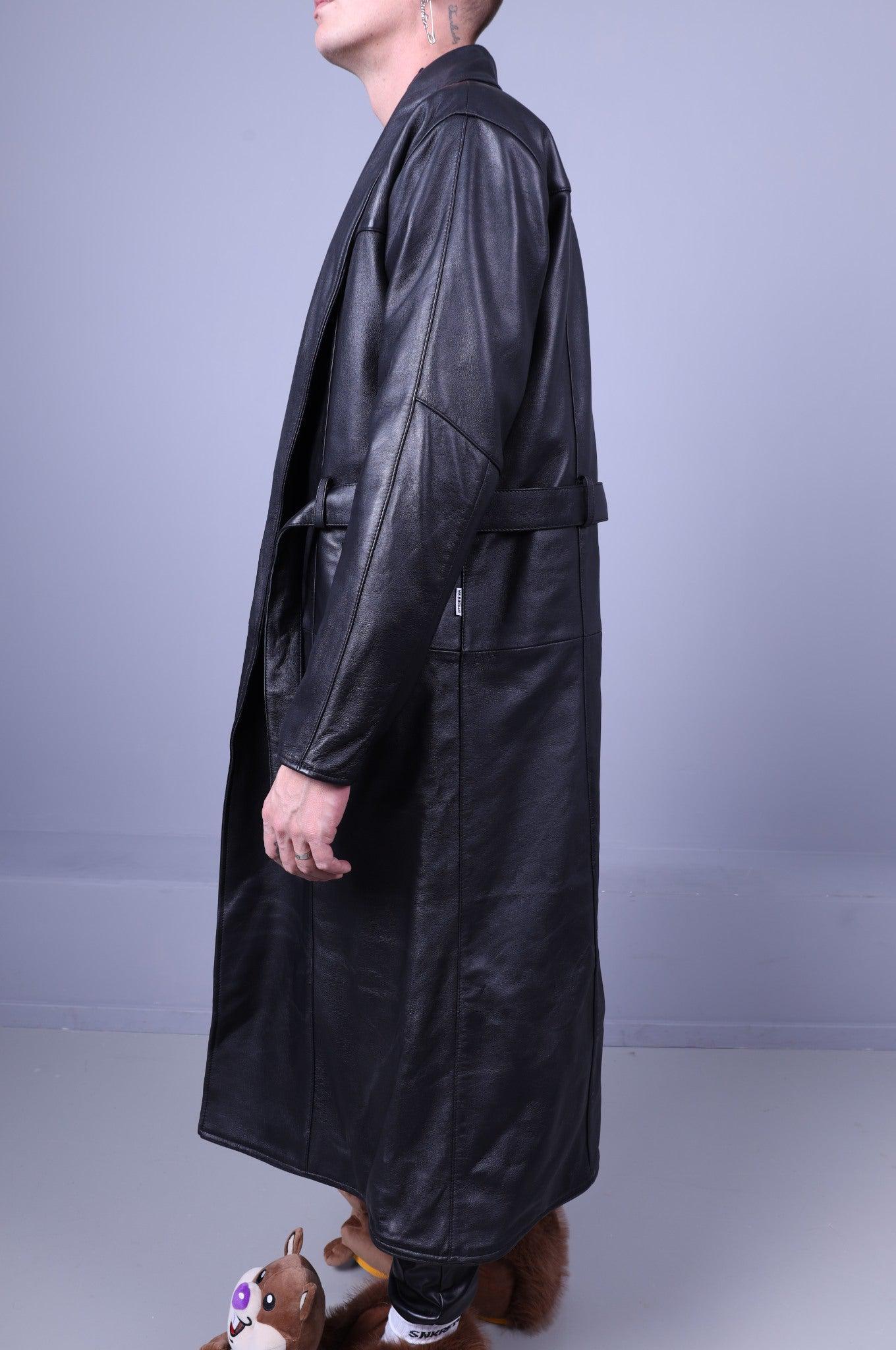 Black Leather Bathrobe at MR. Riegillio