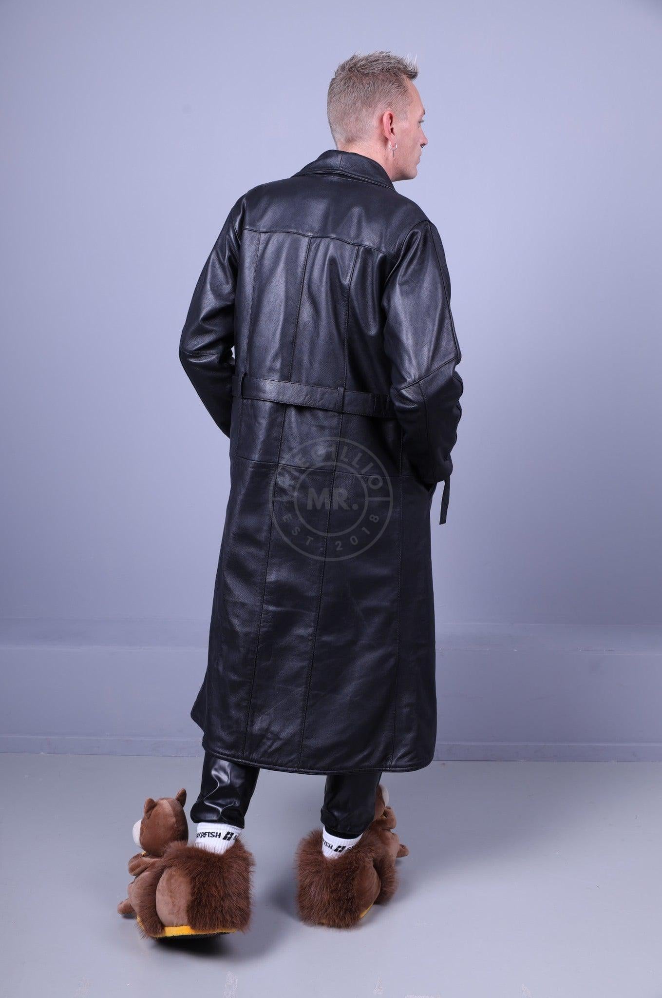 Black Leather Bathrobe at MR. Riegillio