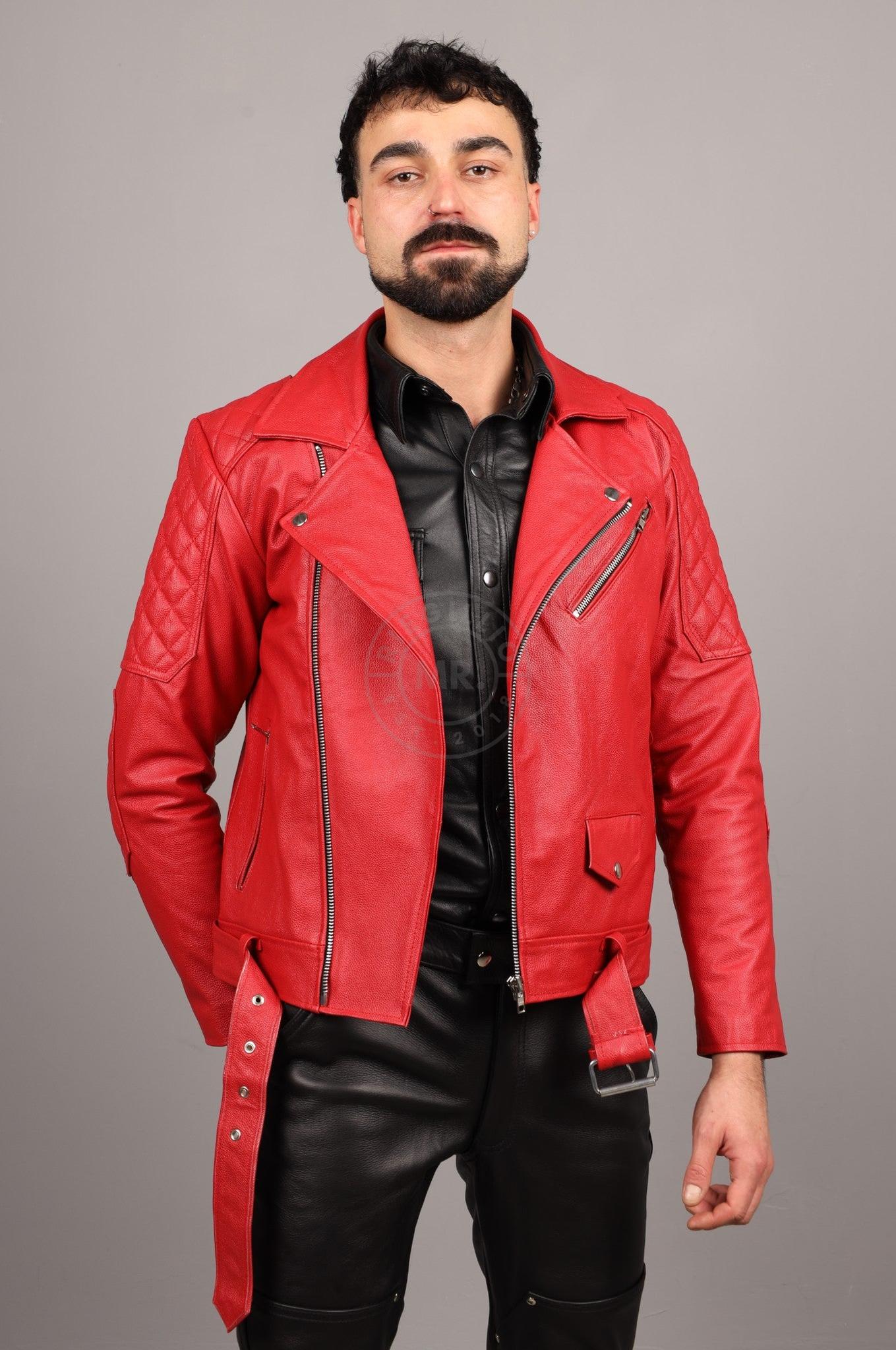 Leather Brando Jacket - Red at MR. Riegillio