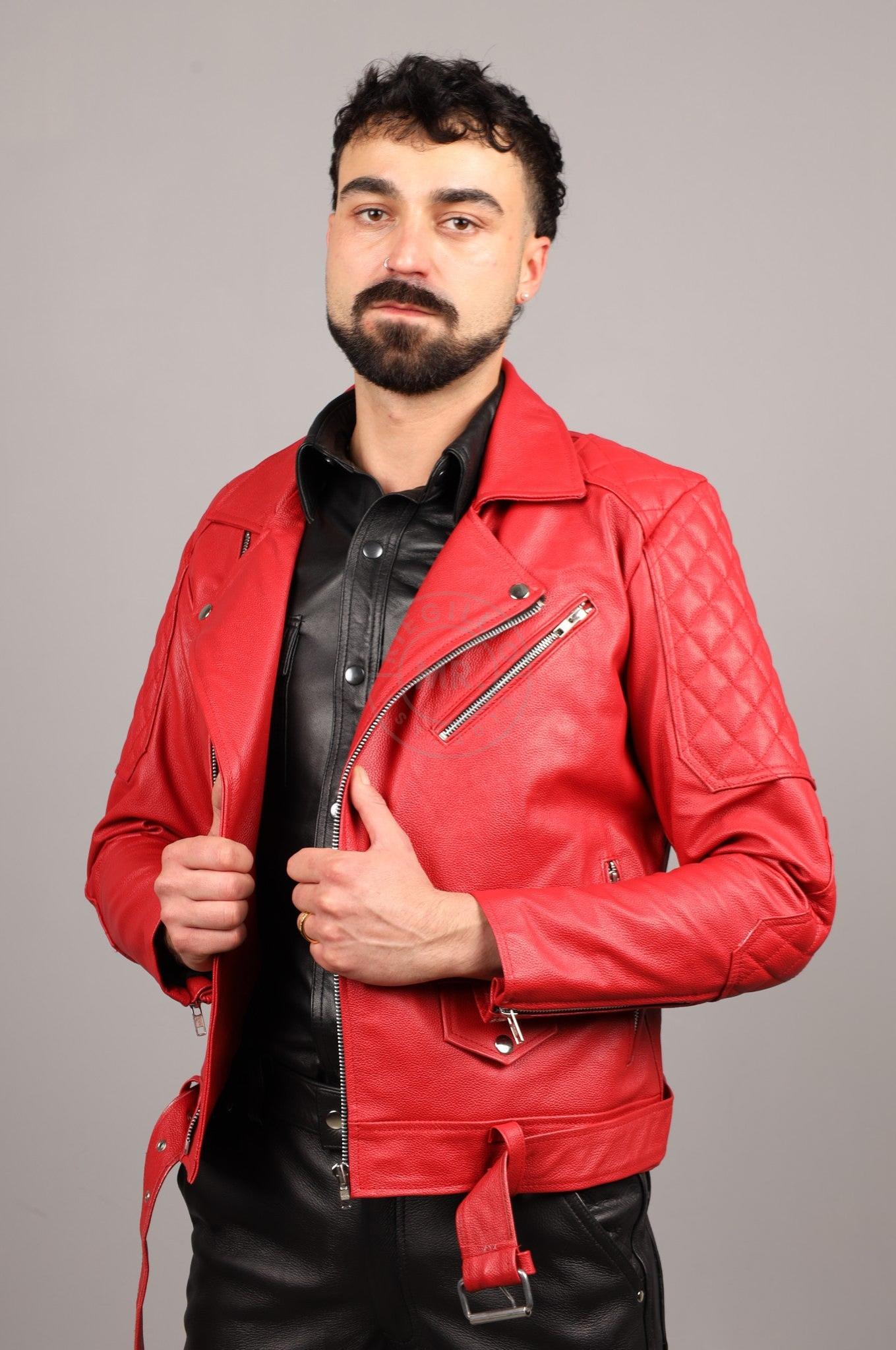 Leather Brando Jacket - Red at MR. Riegillio