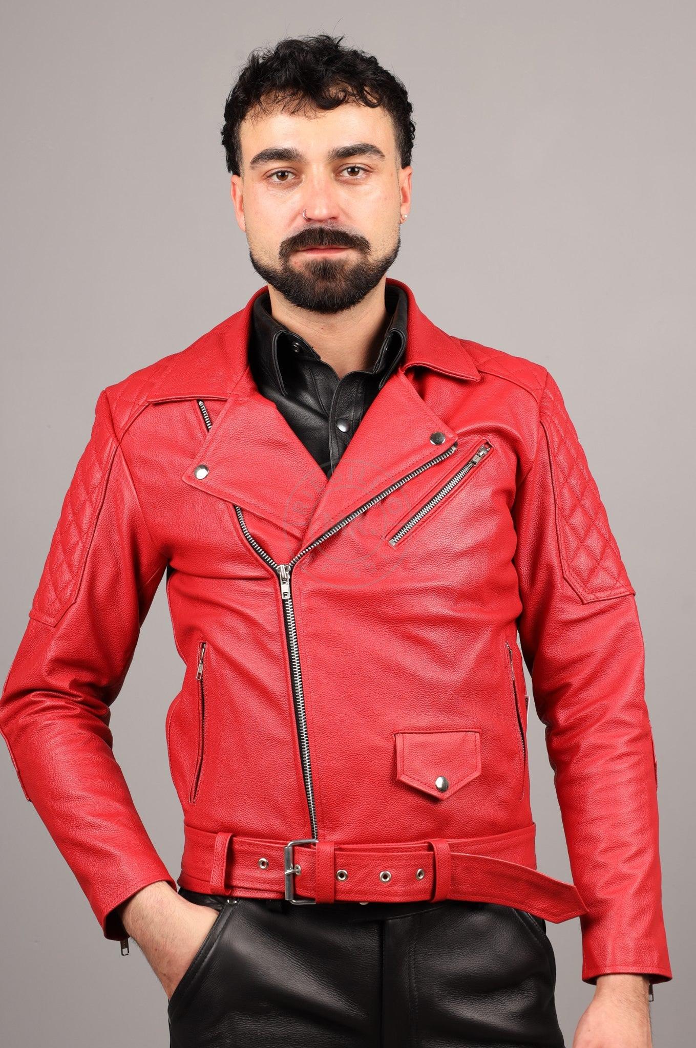 Leather Brando Jacket - Red at MR. Riegillio