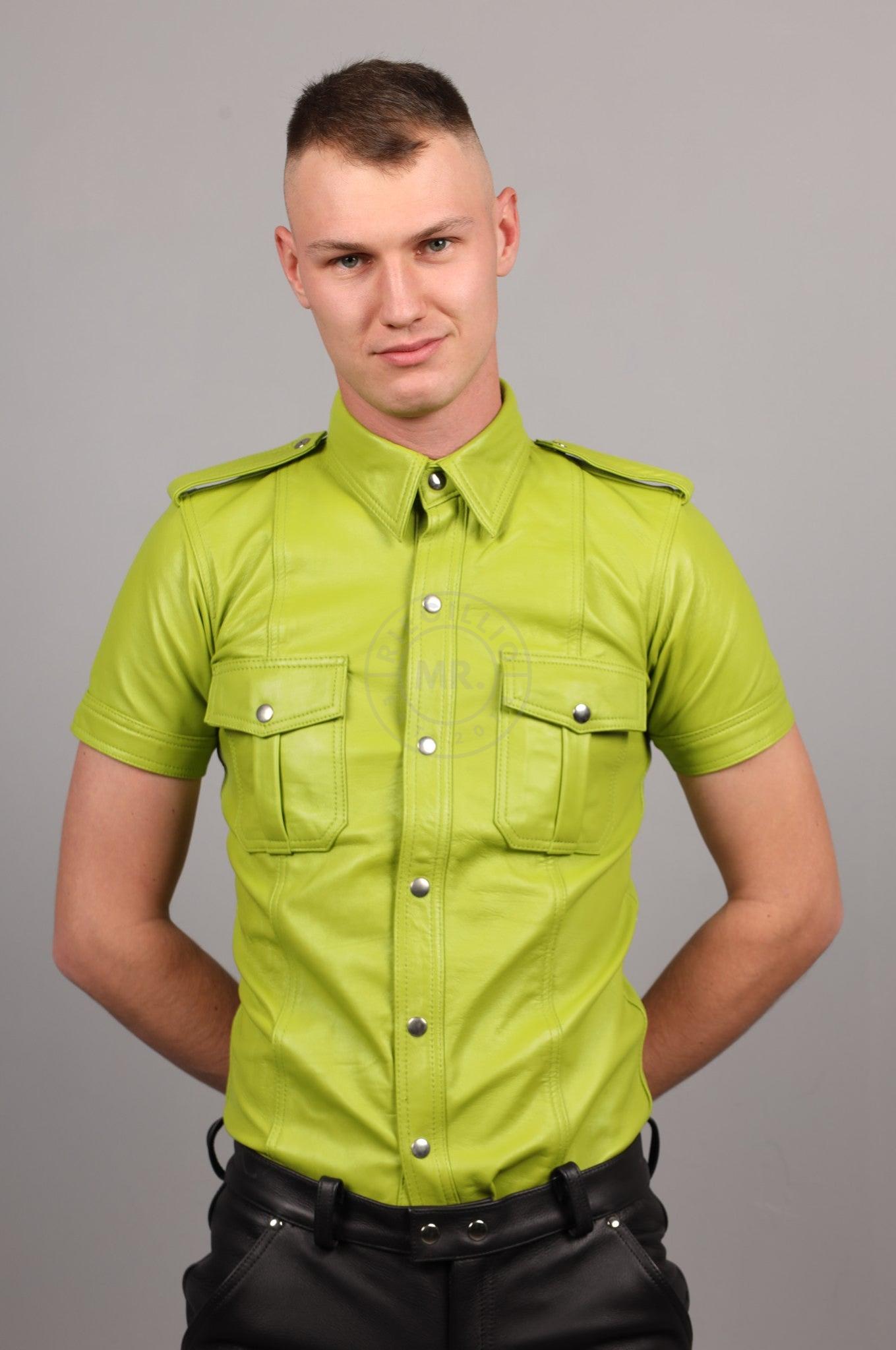 Lime Leather Shirt at MR. Riegillio