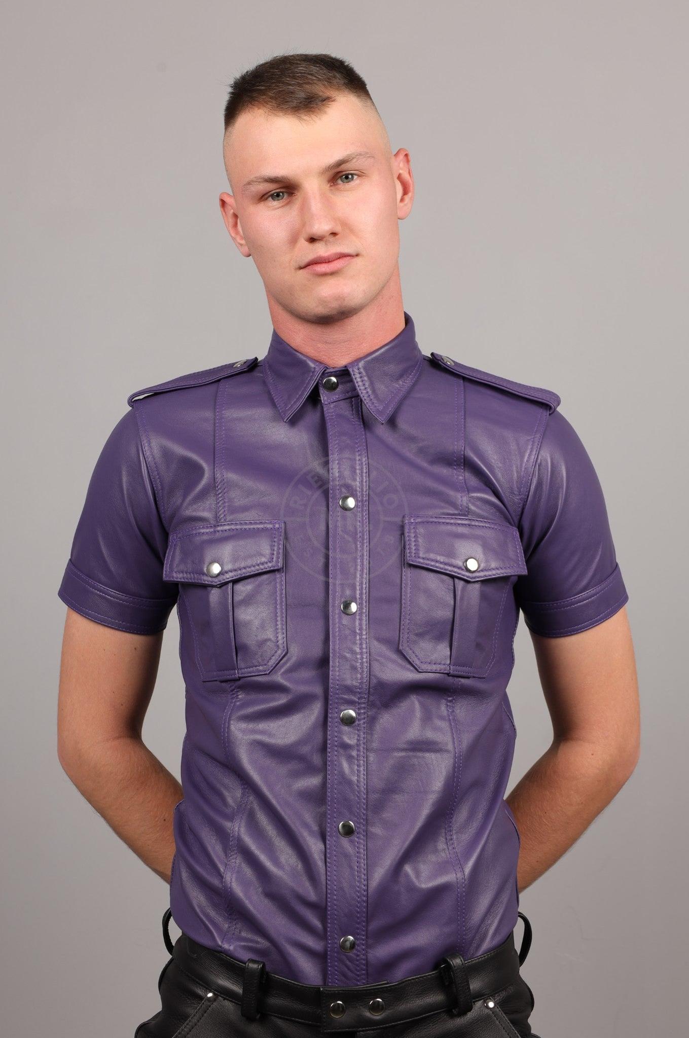 Purple Leather Shirt at MR. Riegillio