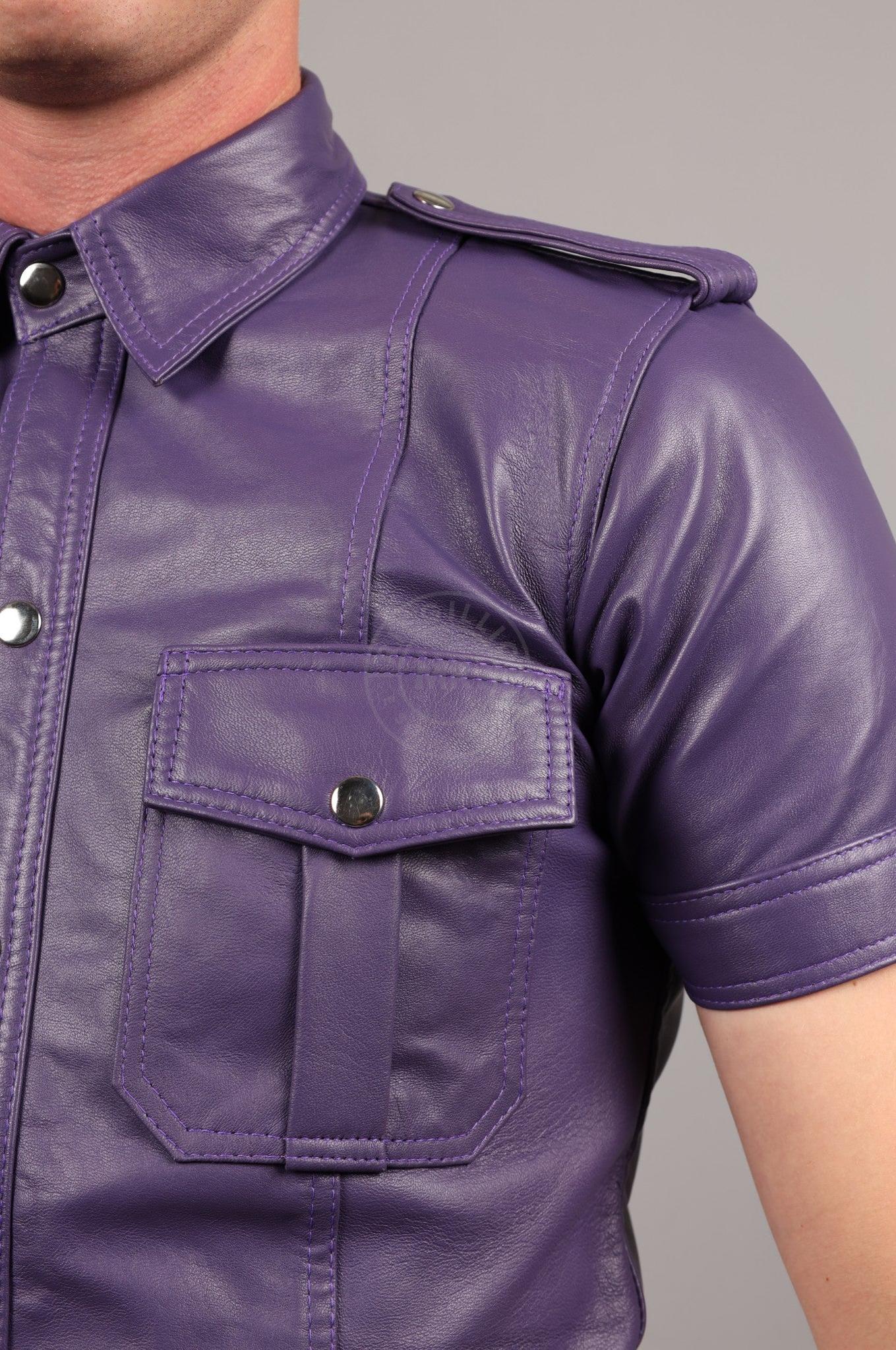 Purple Leather Shirt at MR. Riegillio