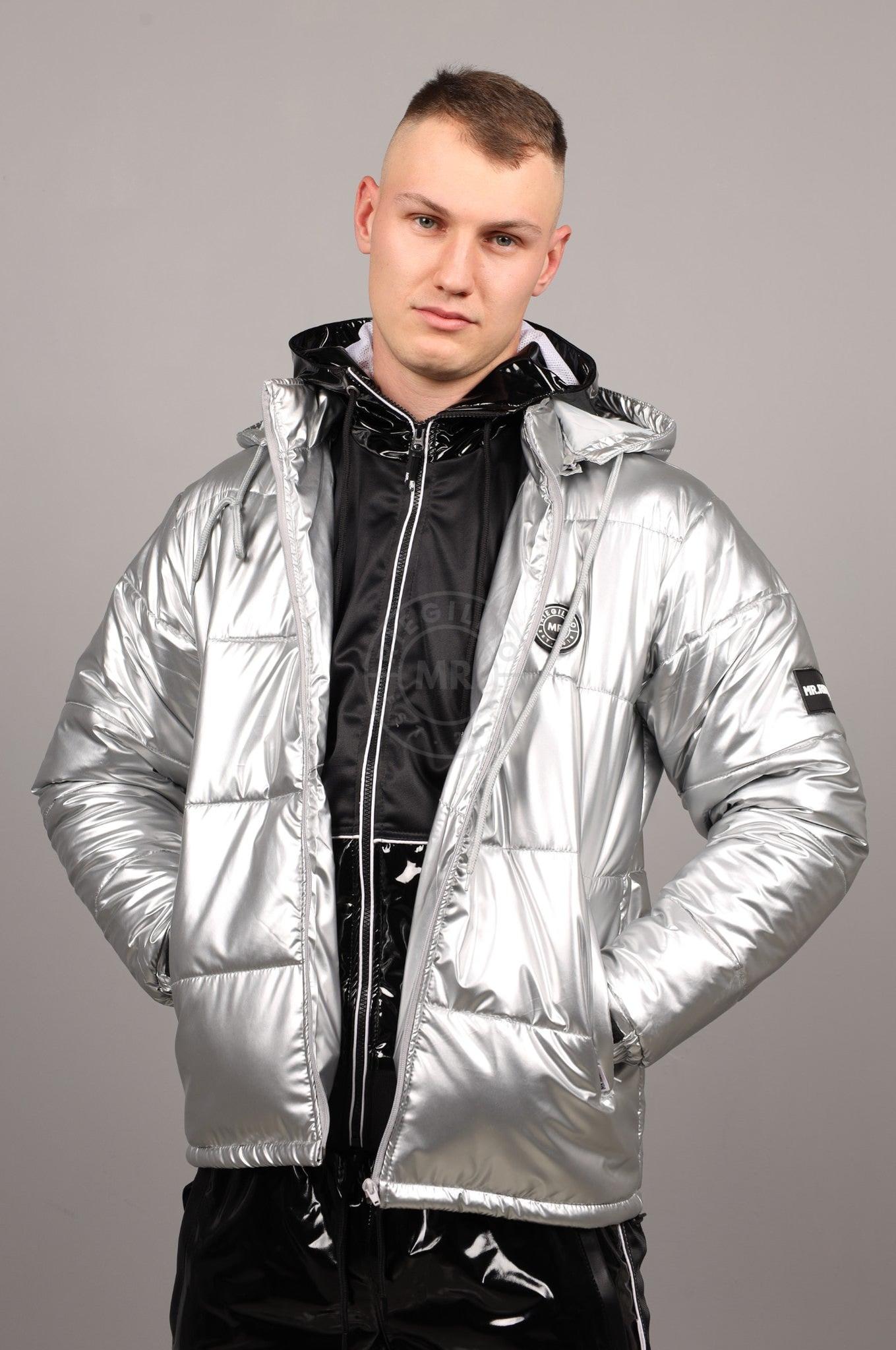 PVC Puffer Jacket - Silver at MR. Riegillio