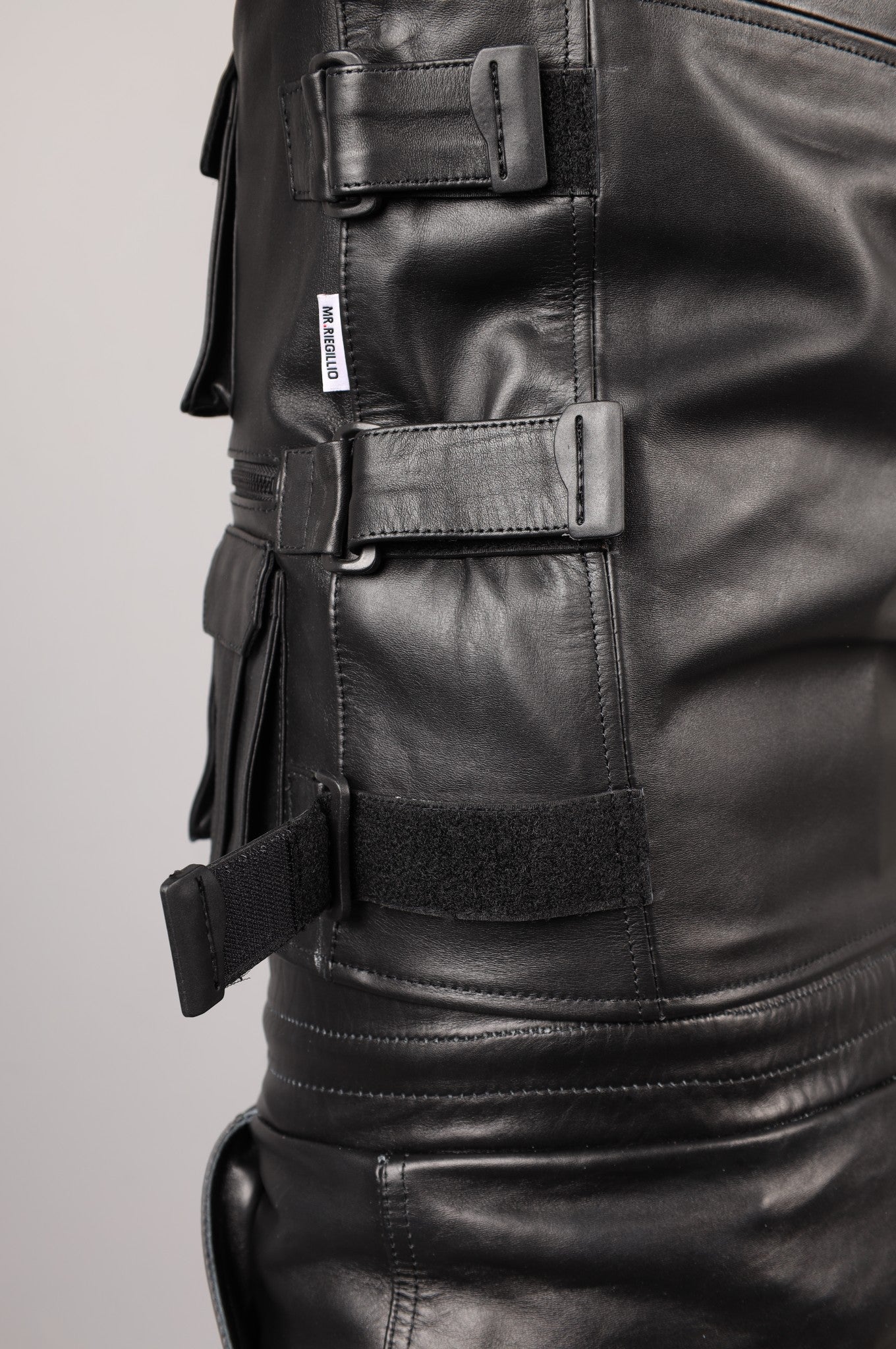 Black Leather Utility Vest