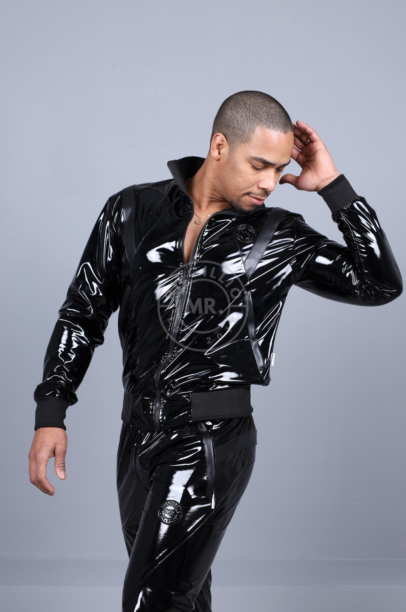 PVC 24 Tracksuit Jacket - Black at MR. Riegillio