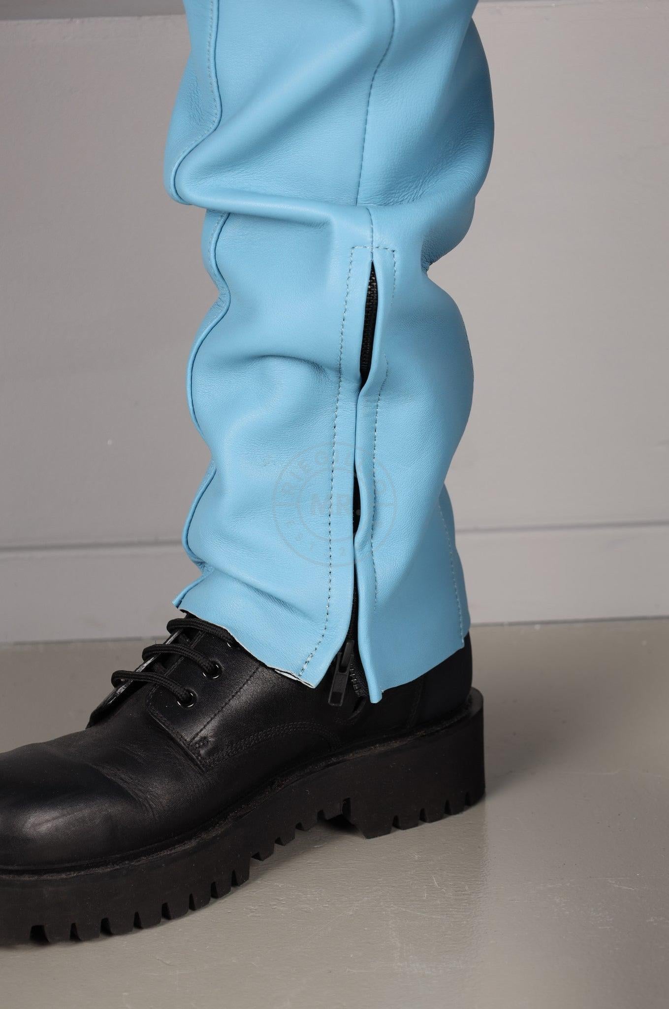Leather Police Pants NY - Turquoise at MR. Riegillio