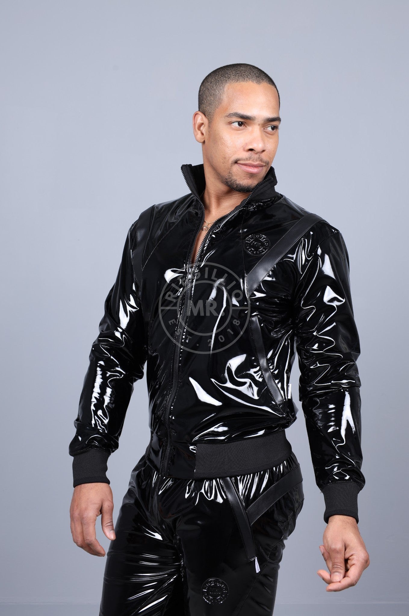 PVC 24 Tracksuit Jacket - Black at MR. Riegillio