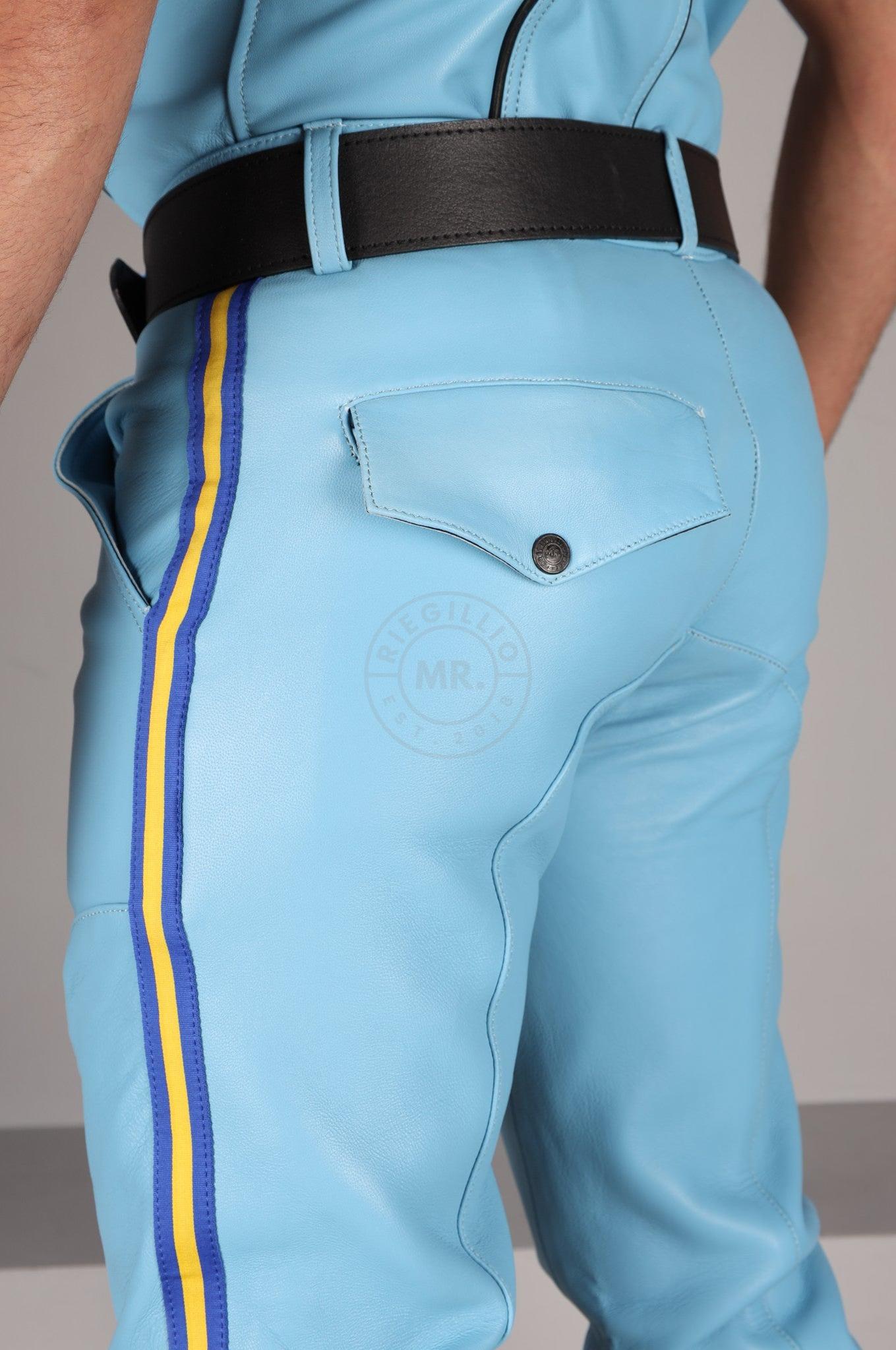 Leather Police Pants NY - Turquoise at MR. Riegillio