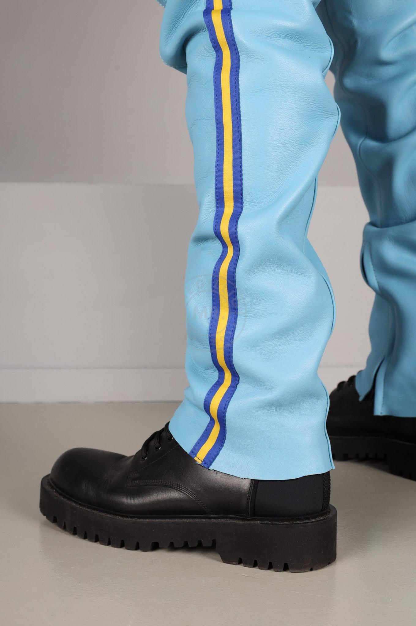 Leather Police Pants NY - Turquoise at MR. Riegillio