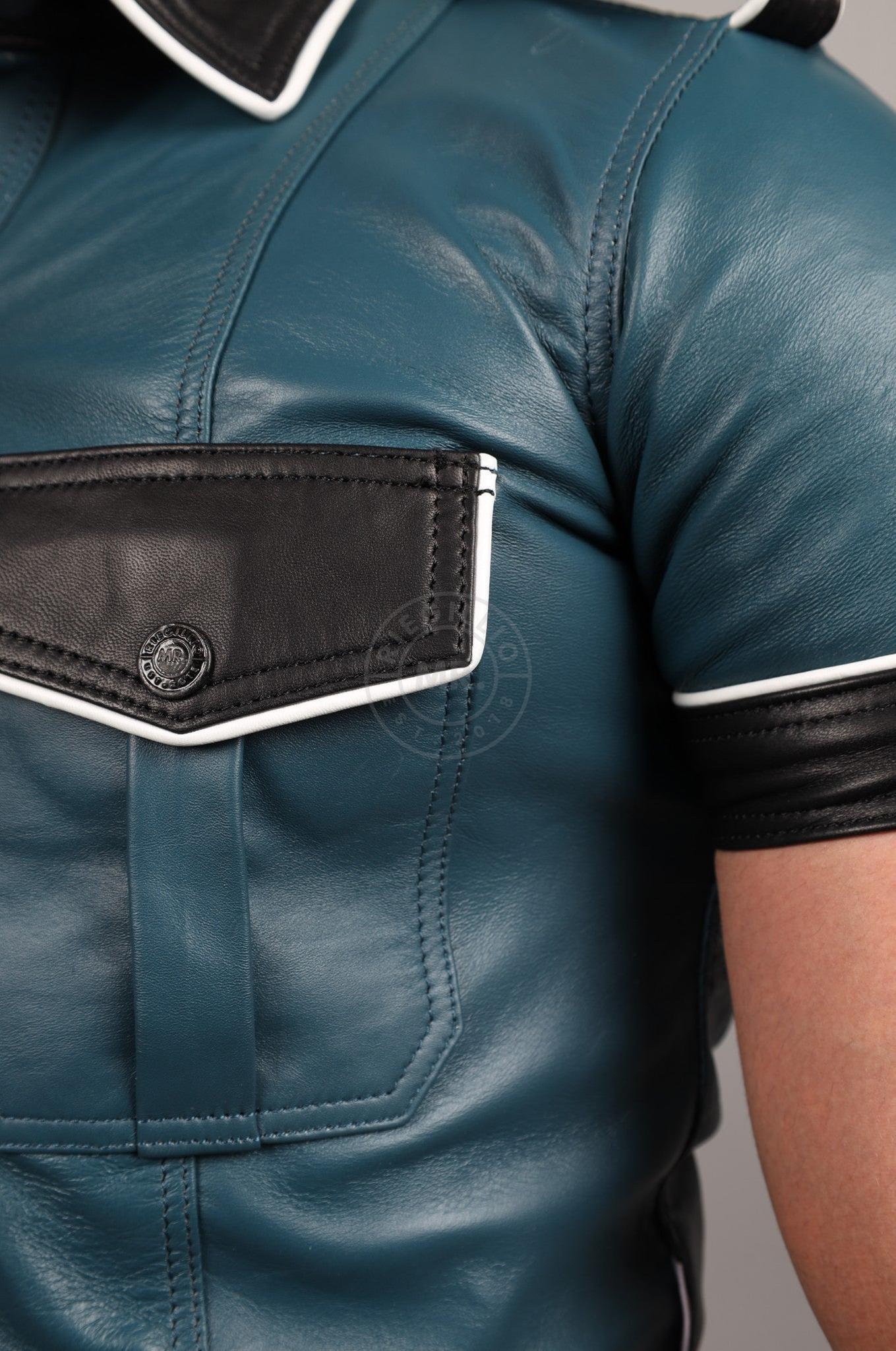 Colored Leather Shirt - Jeans Blue at MR. Riegillio