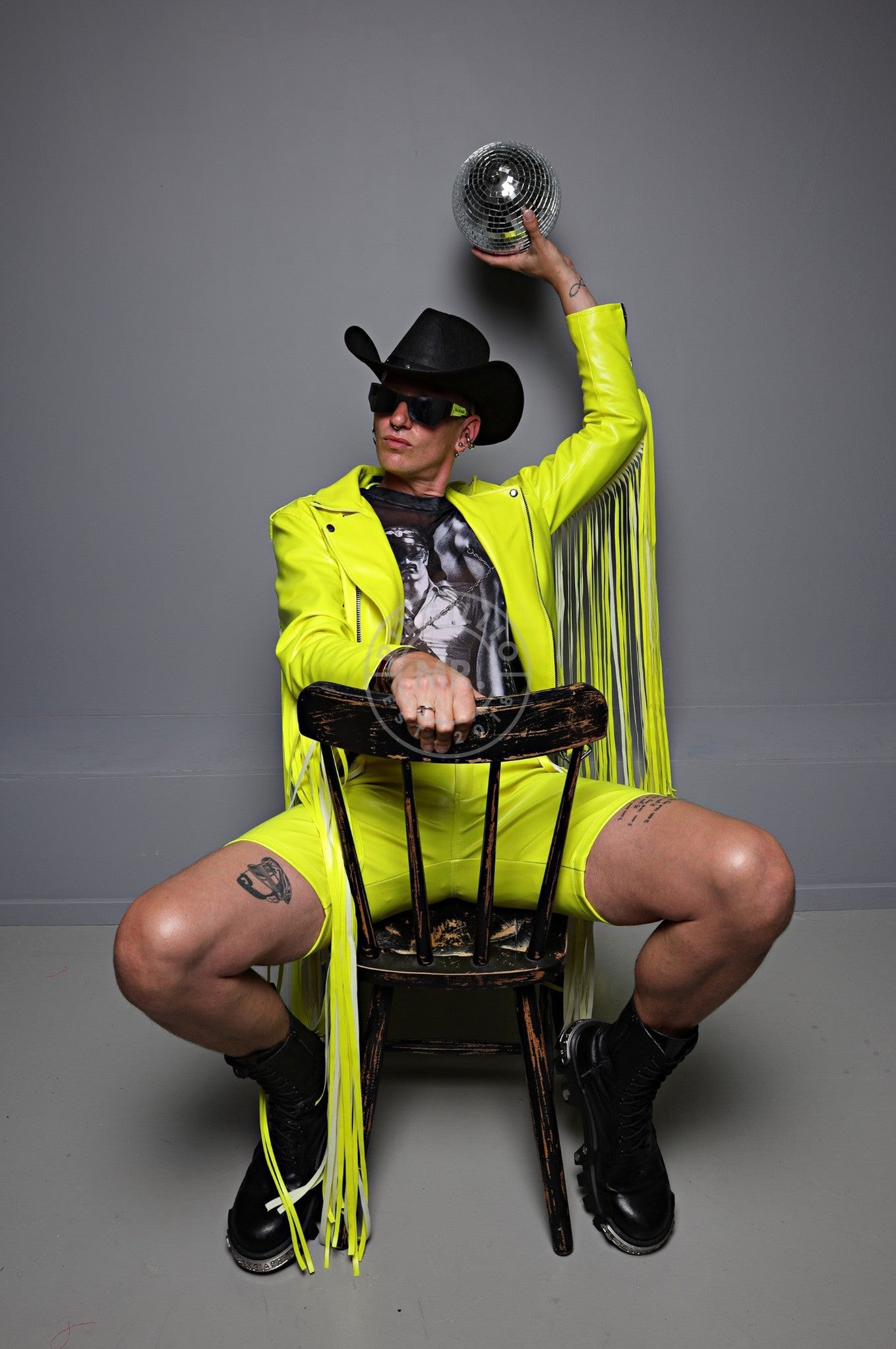 MR. Fringe Pocket Short - Neon Yellow at MR. Riegillio