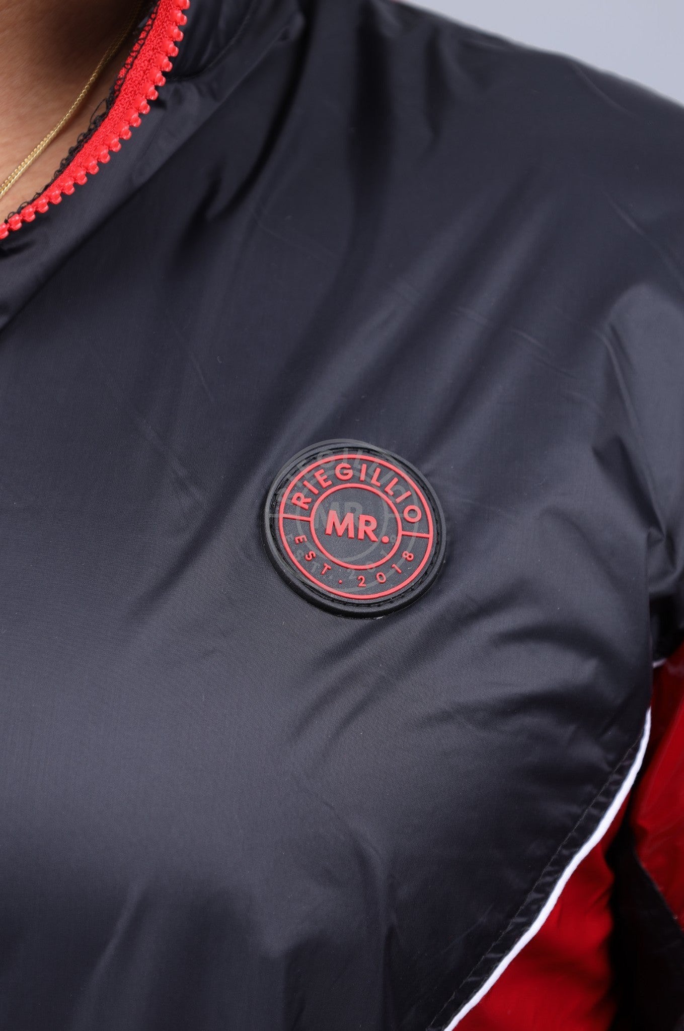 Shiny Nylon 24 Tracksuit Jacket - Red at MR. Riegillio