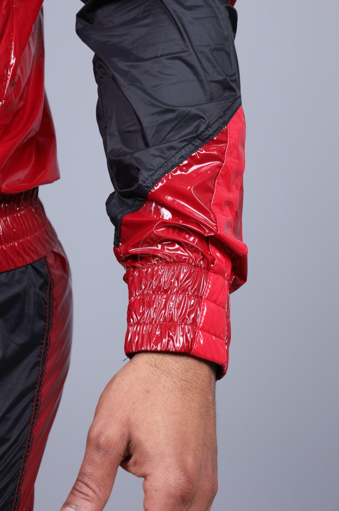 Shiny Nylon 24 Tracksuit Jacket - Red at MR. Riegillio