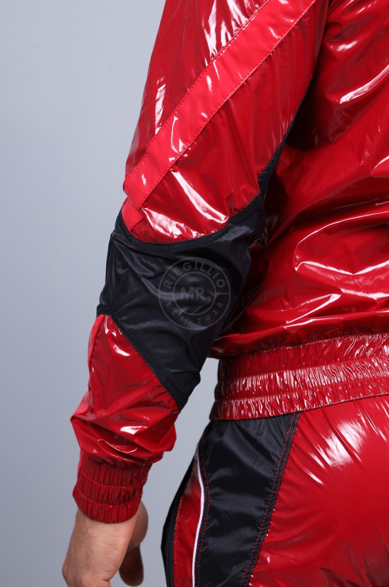 Shiny Nylon 24 Tracksuit Jacket - Red at MR. Riegillio