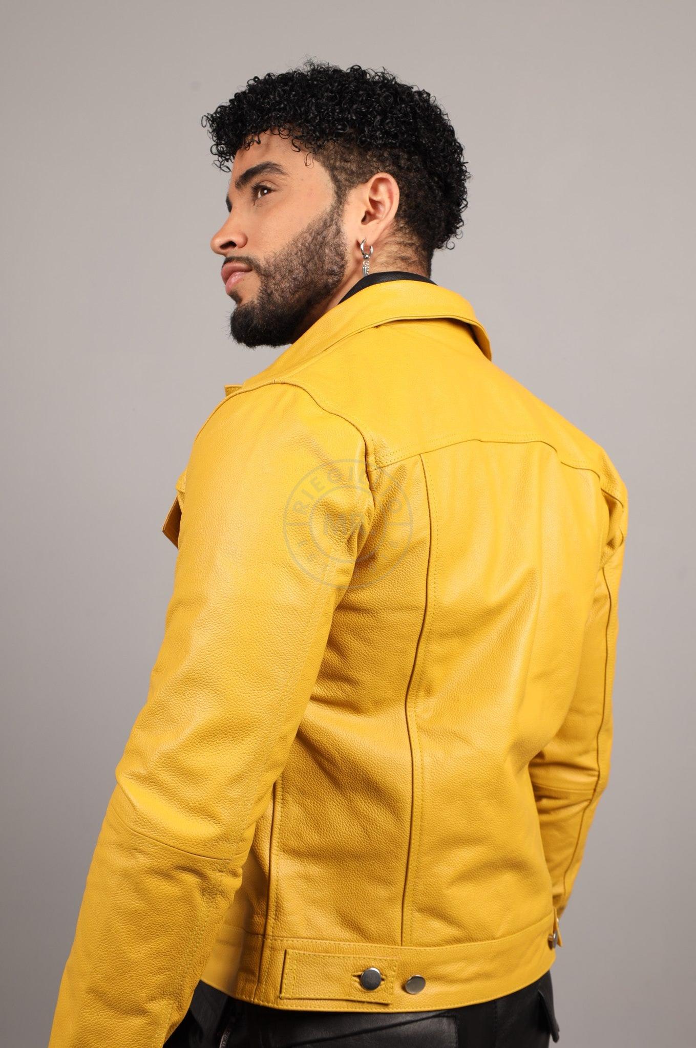 Leather Trucker Jacket - Yellow at MR. Riegillio