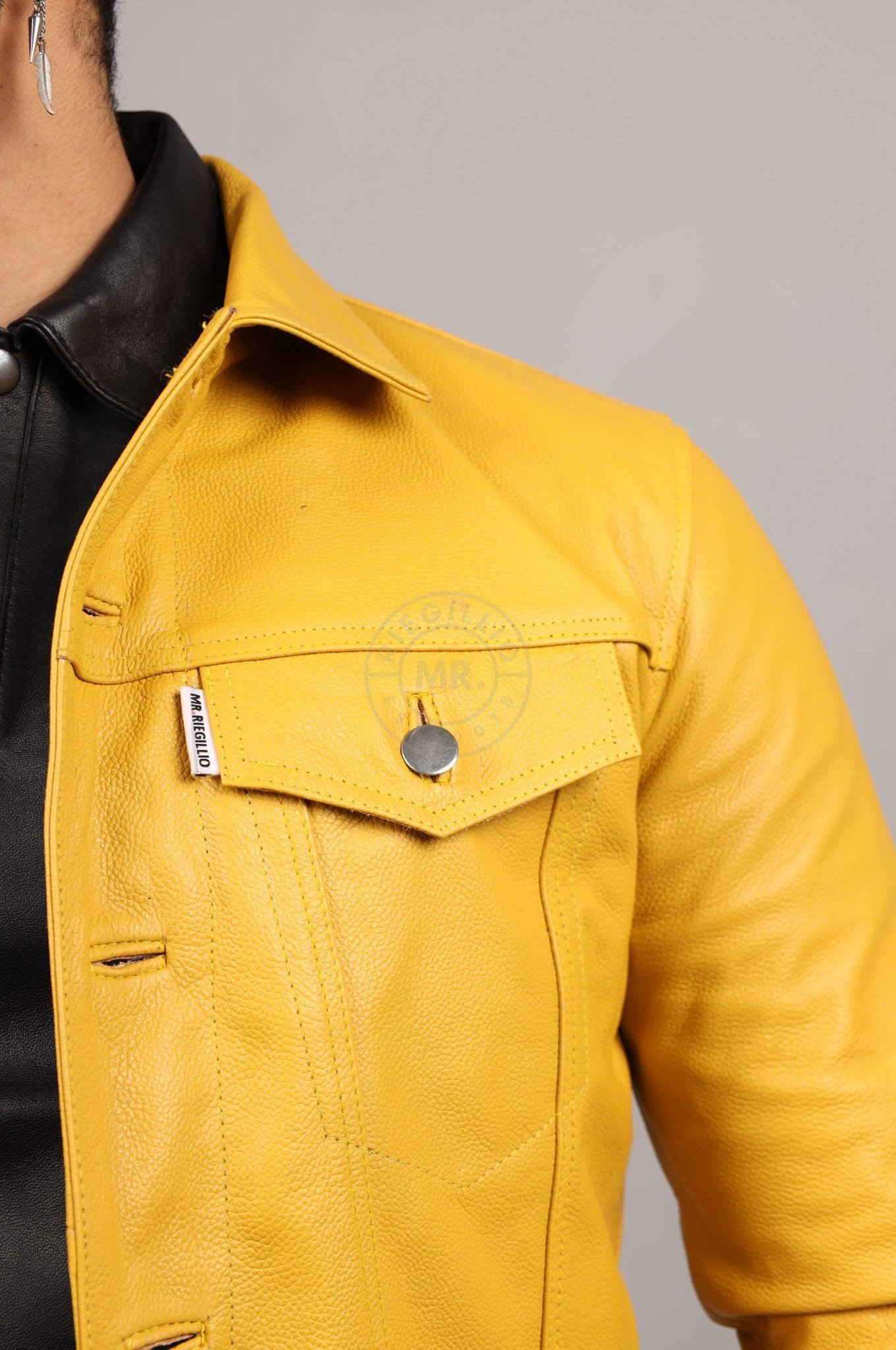 Leather Trucker Jacket - Yellow at MR. Riegillio