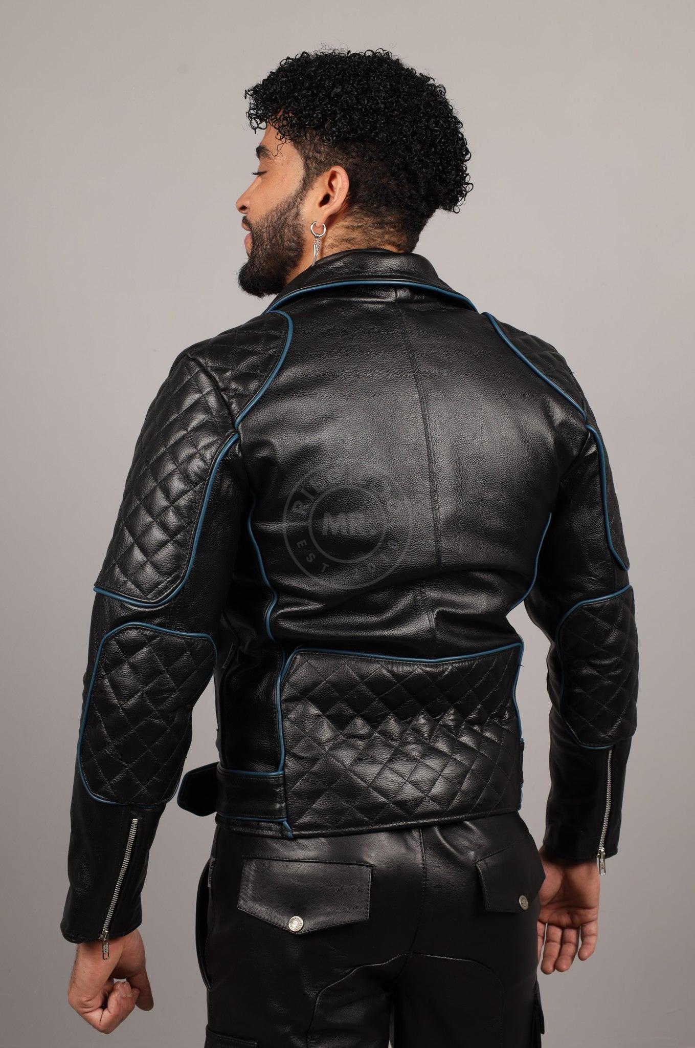 Leather Brando Jacket - Jeans Blue Piping at MR. Riegillio