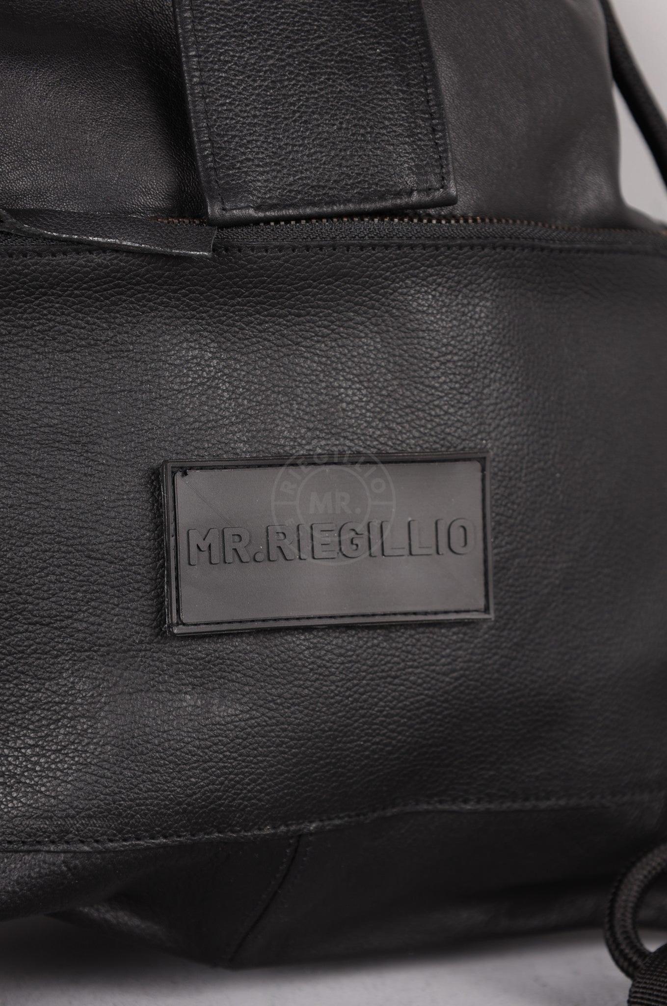 Leather Backpack Full Black - Velcro Patch at MR. Riegillio