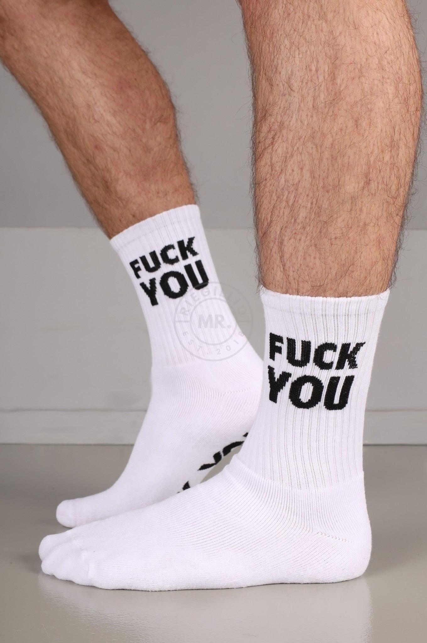 SNKRFTSH FUCK YOU Socks at MR. Riegillio