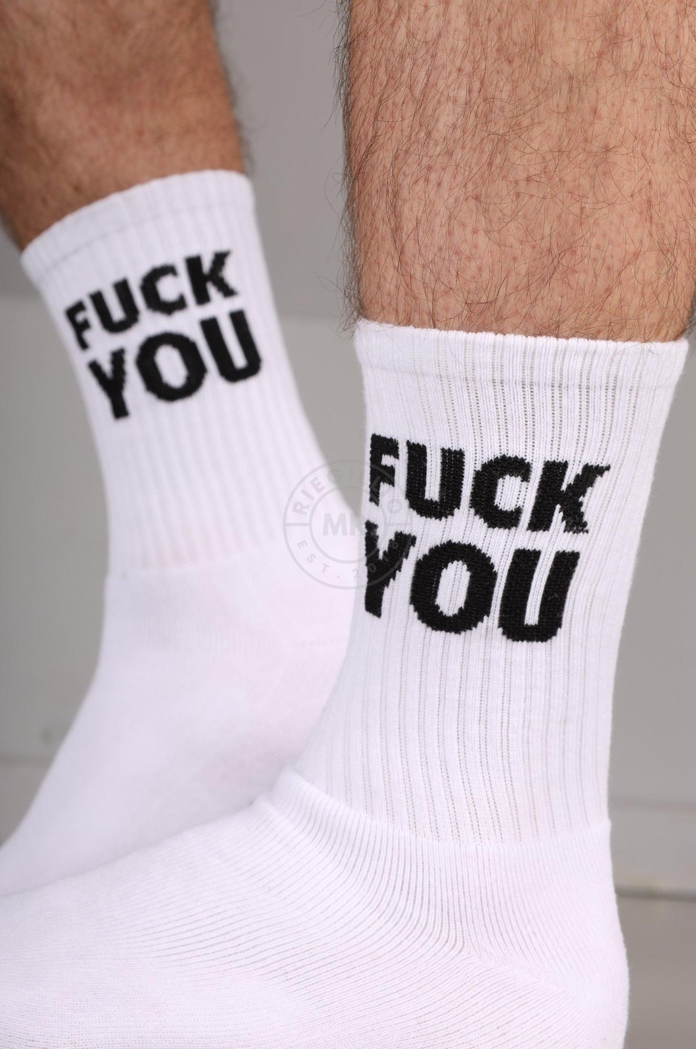 SNKRFTSH FUCK YOU Socks at MR. Riegillio