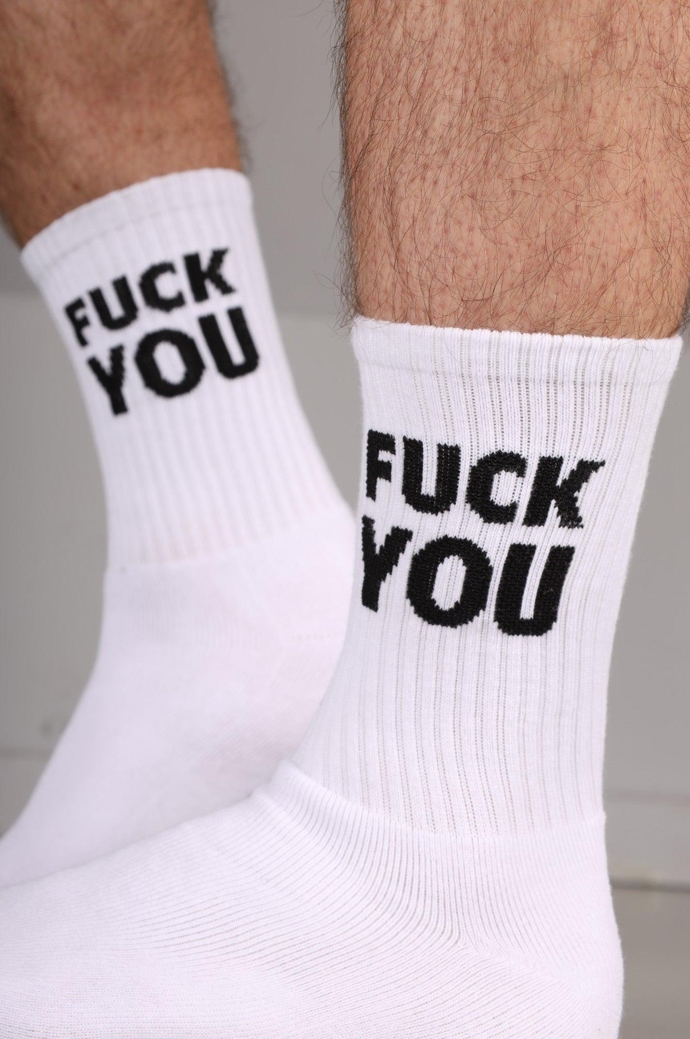 SNKRFTSH FUCK YOU Socks at MR. Riegillio