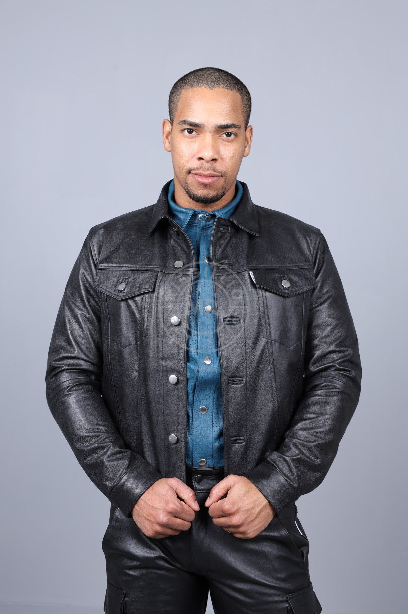 Leather Trucker Jacket at MR. Riegillio