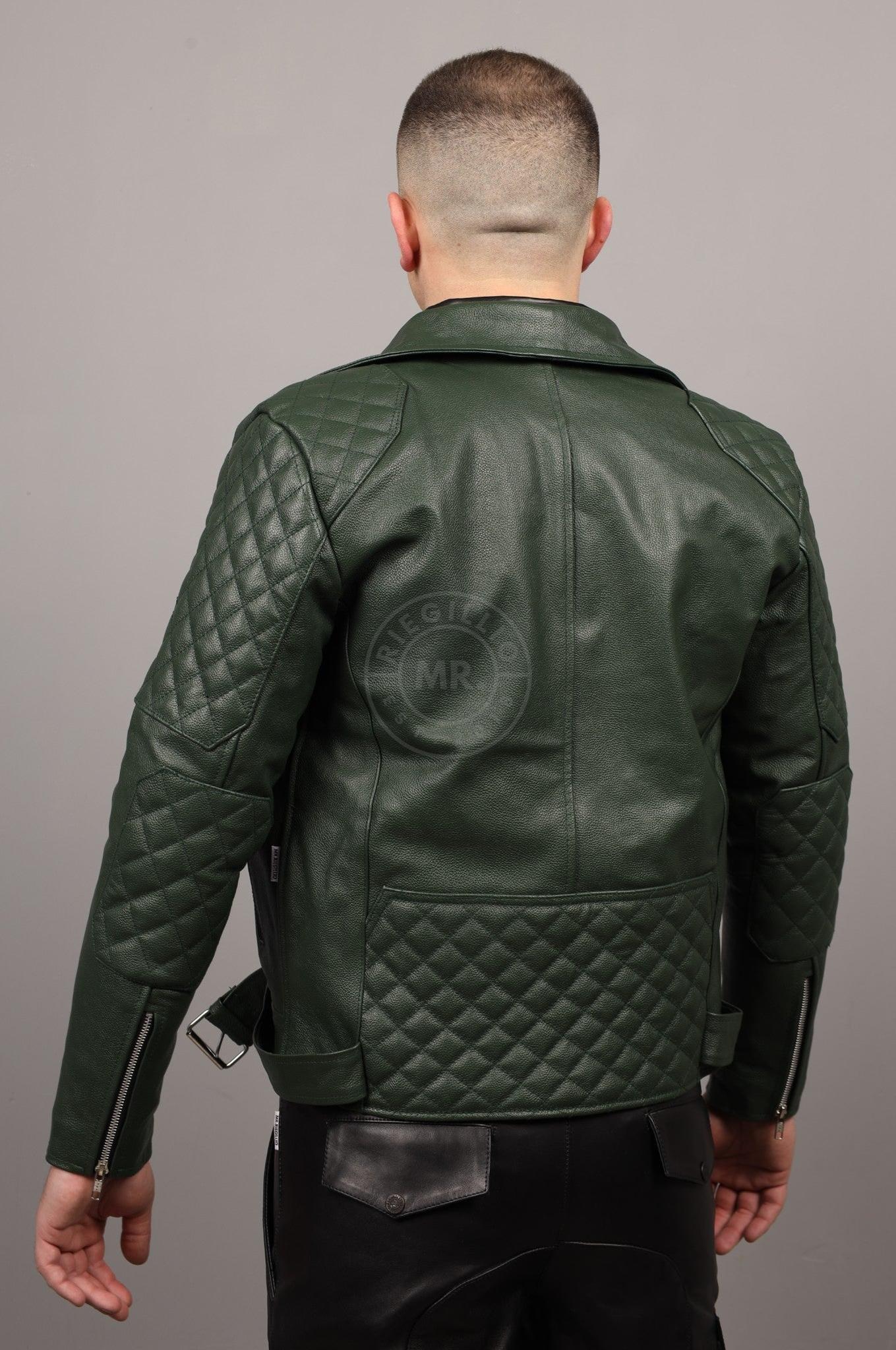 Leather Brando Jacket - Dark Green at MR. Riegillio