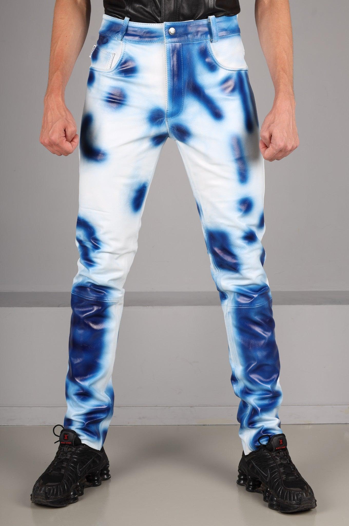 White Leather Bleacher Pants at MR. Riegillio