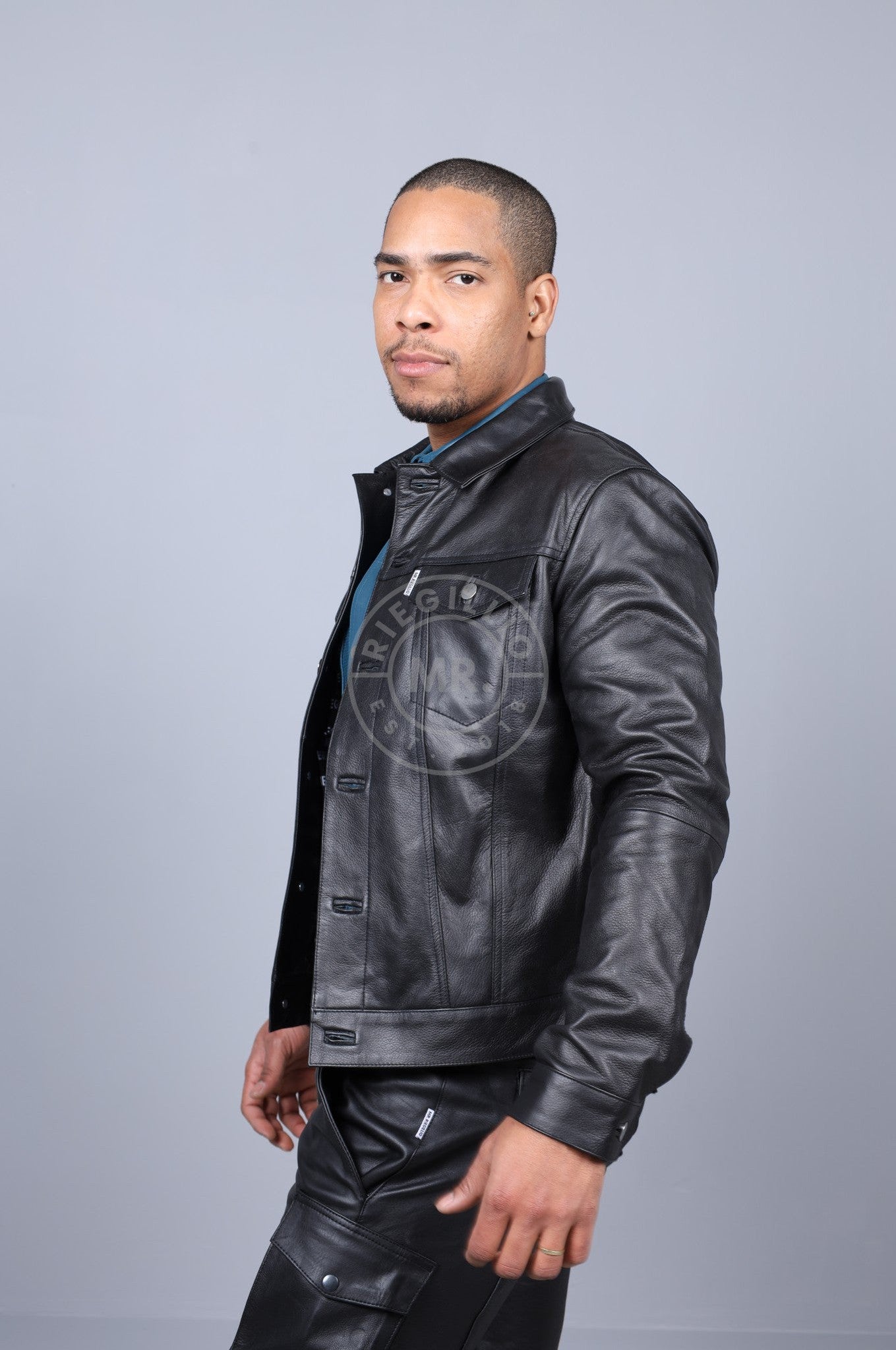Leather Trucker Jacket at MR. Riegillio